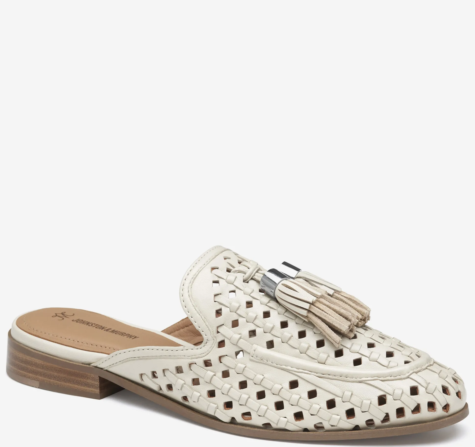 Mules & Loafers^Johnston & Murphy Ali Woven Tassel Mule BoneGloveLeather