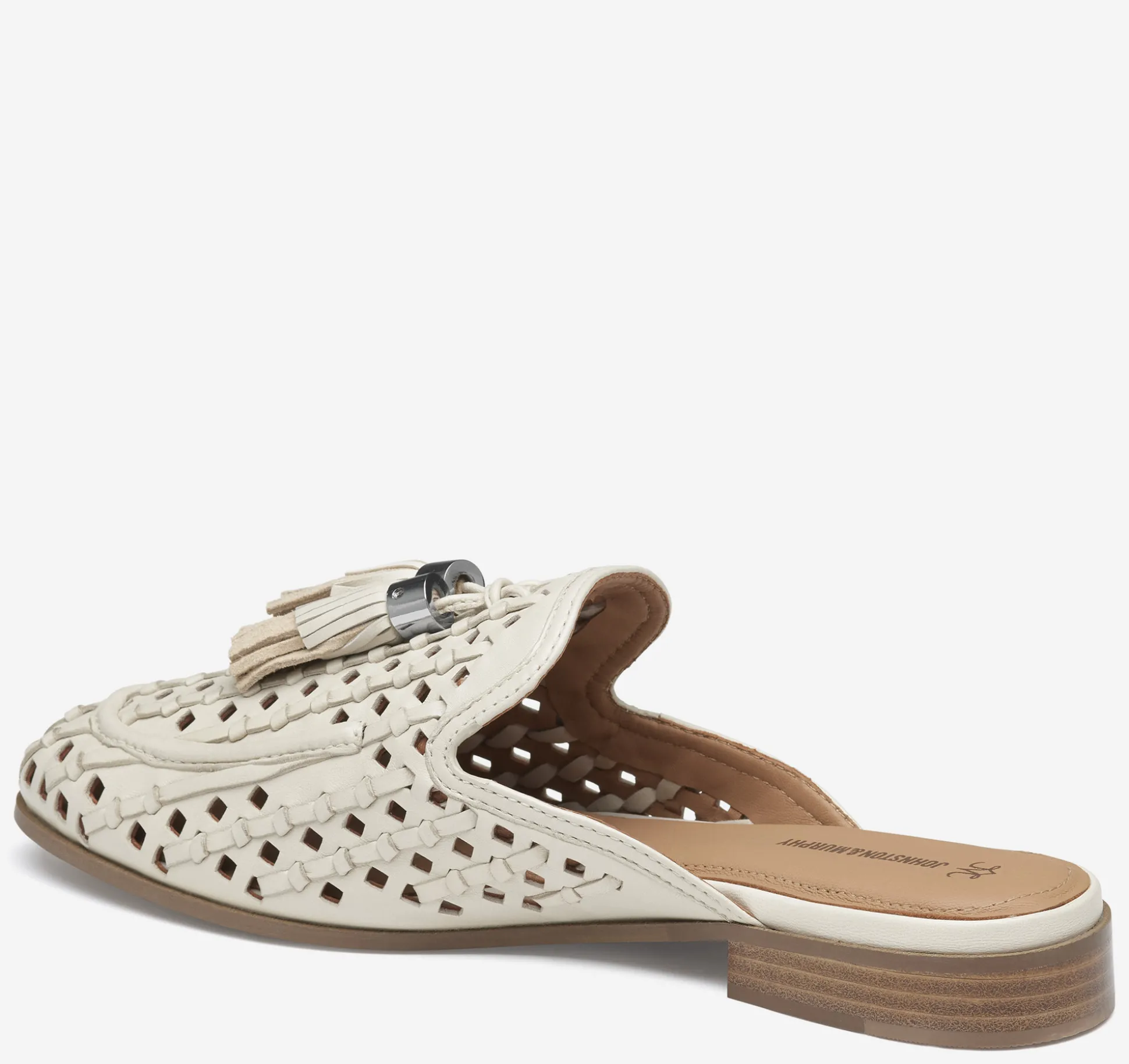 Mules & Loafers^Johnston & Murphy Ali Woven Tassel Mule BoneGloveLeather