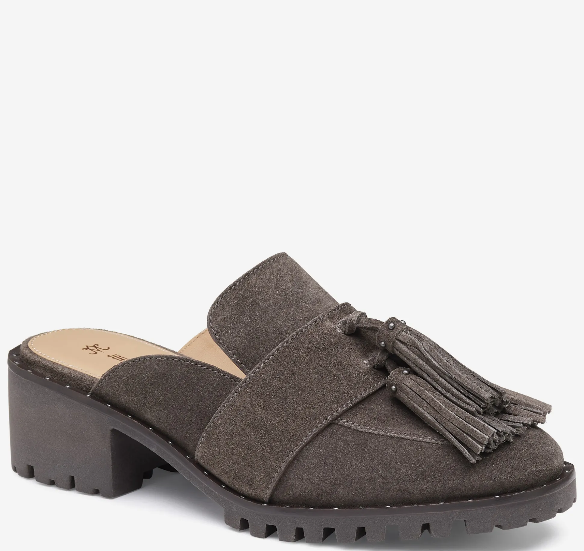 Sale^Johnston & Murphy Alice Fringe Mule DarkGraySuede