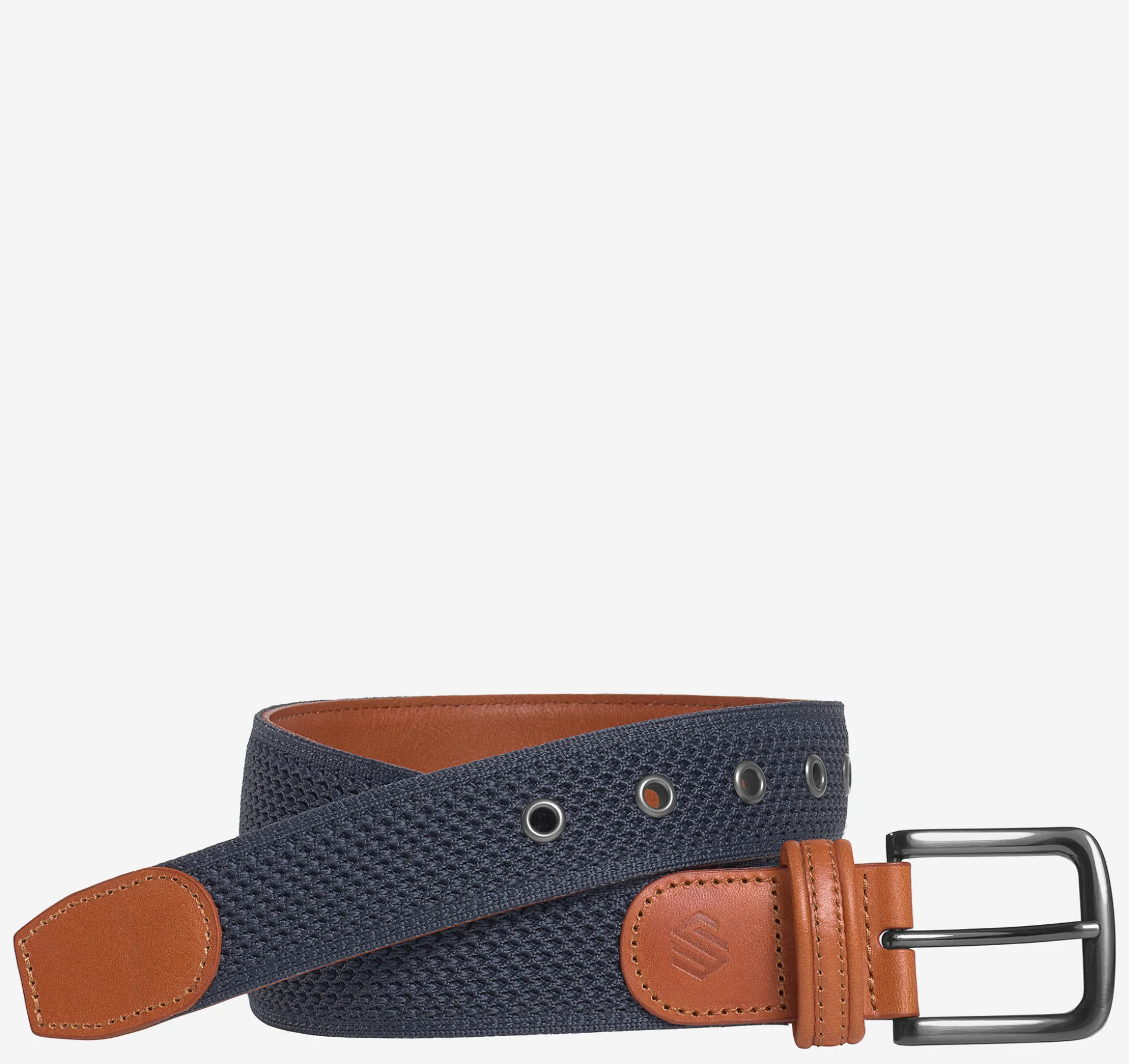Belts^Johnston & Murphy Amherst Knit Belt Navy