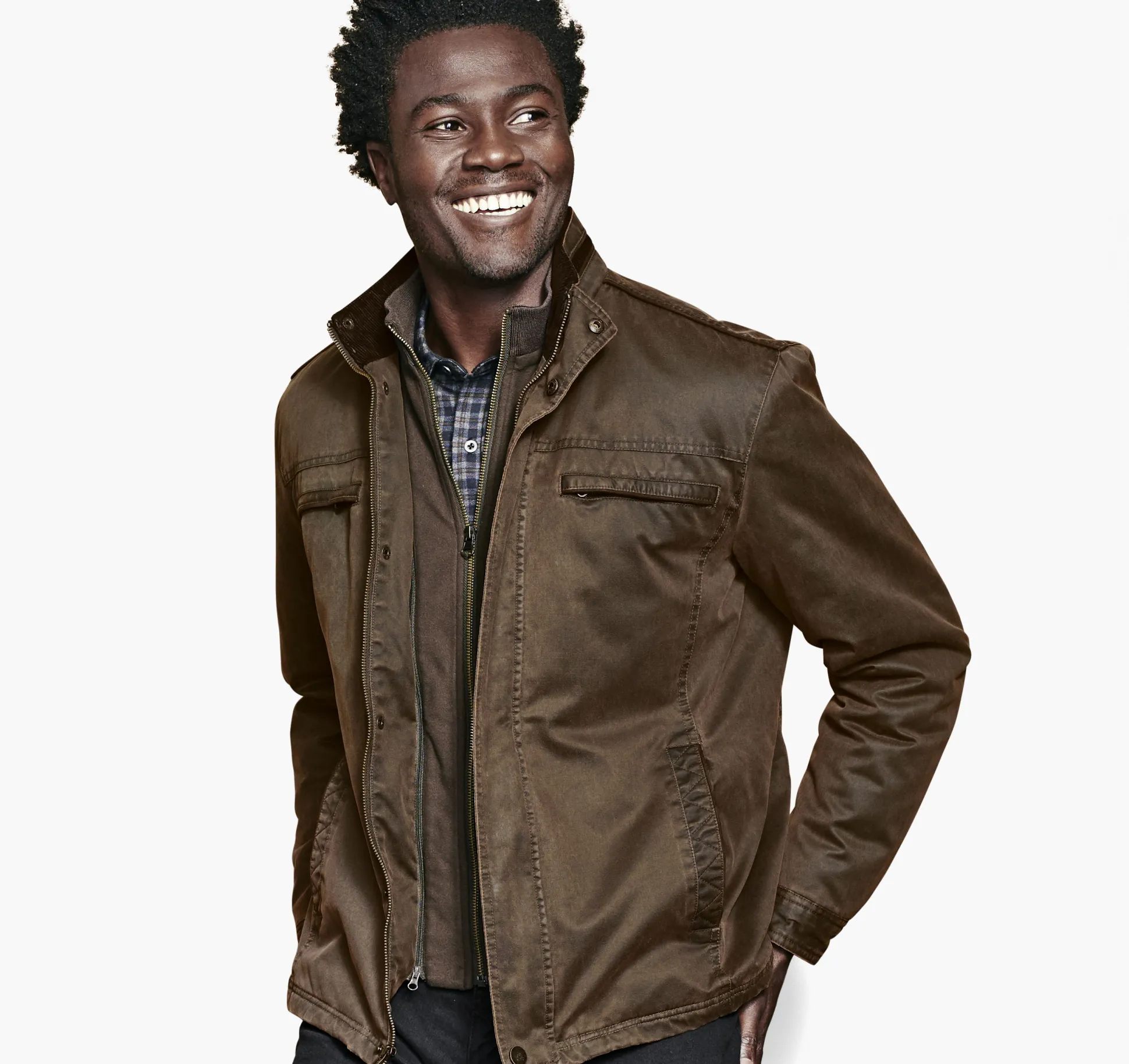 Coats, Jackets & Vests^Johnston & Murphy Antique Cotton Jacket Brown