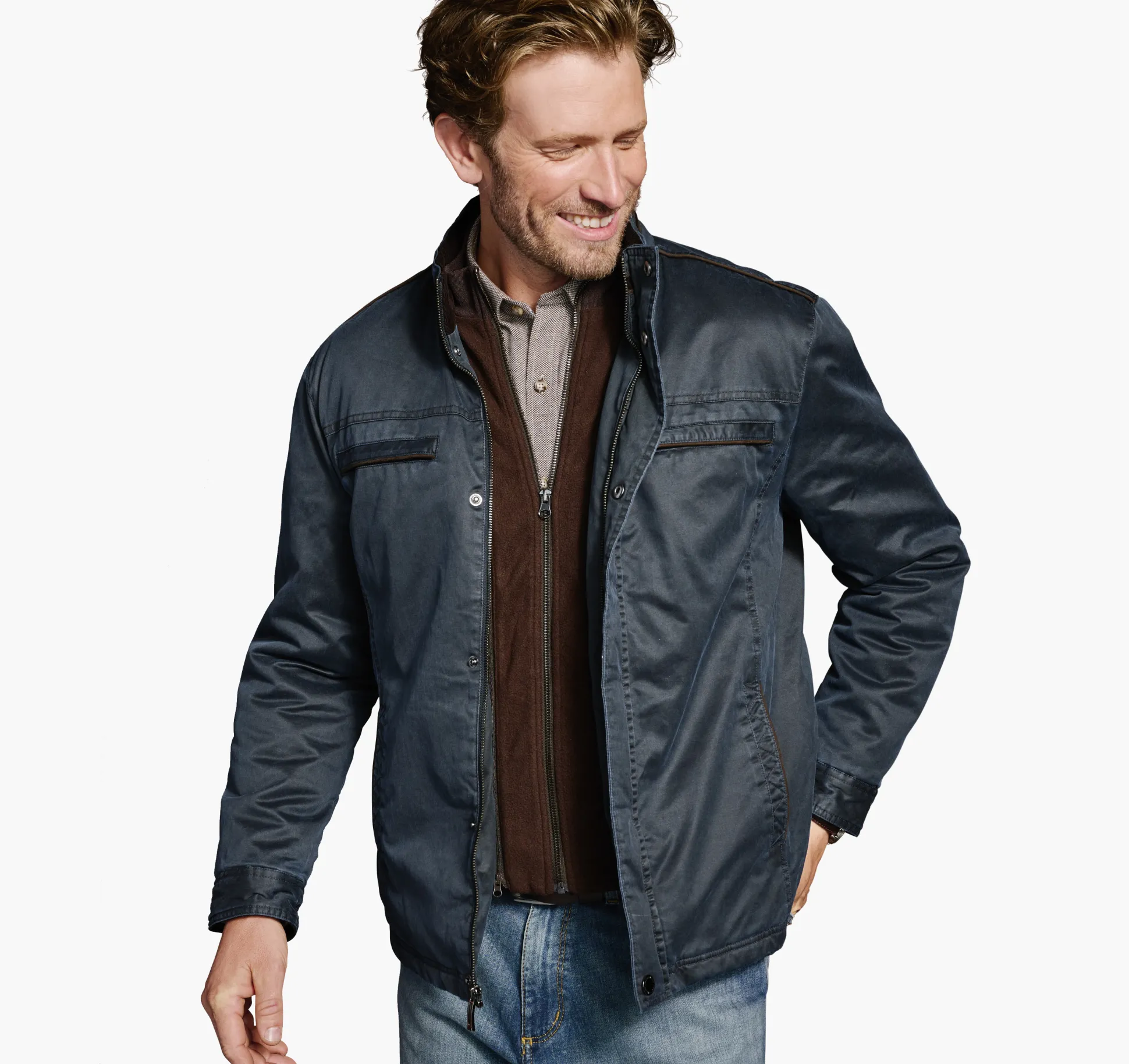 Coats, Jackets & Vests^Johnston & Murphy Antique Cotton Jacket Navy