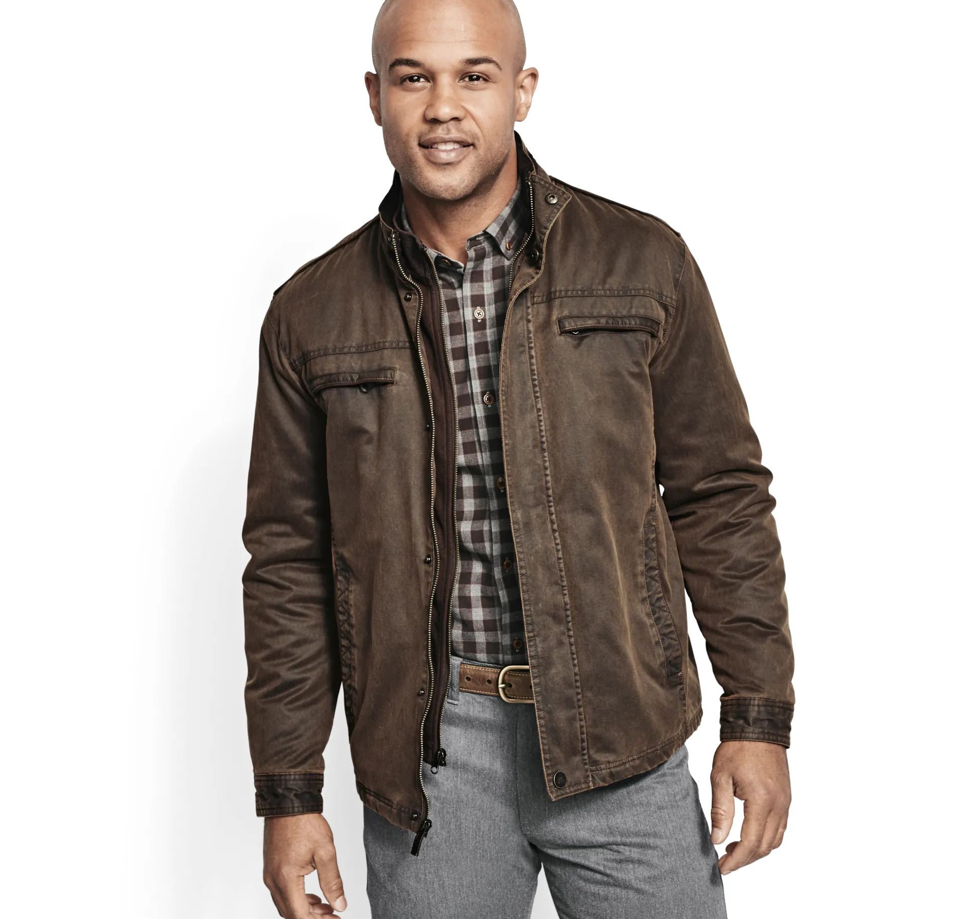 Coats, Jackets & Vests^Johnston & Murphy Antique Cotton Jacket Brown
