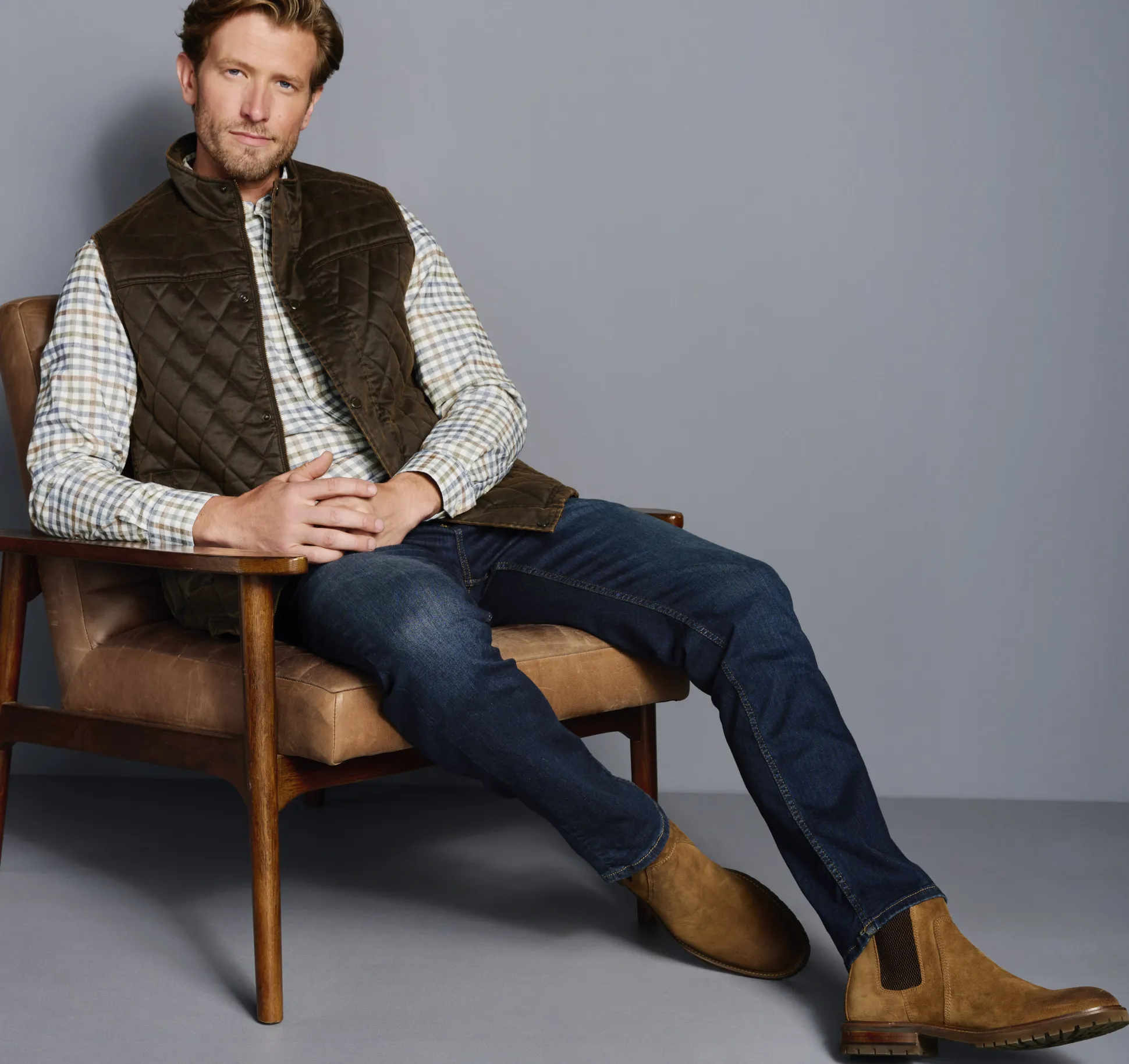 Coats, Jackets & Vests^Johnston & Murphy Antique Cotton Vest Brown