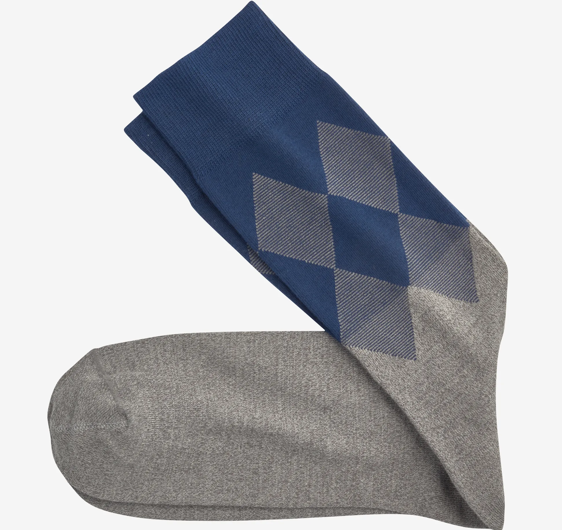 Socks^Johnston & Murphy Argyle Colorblock Socks Gray