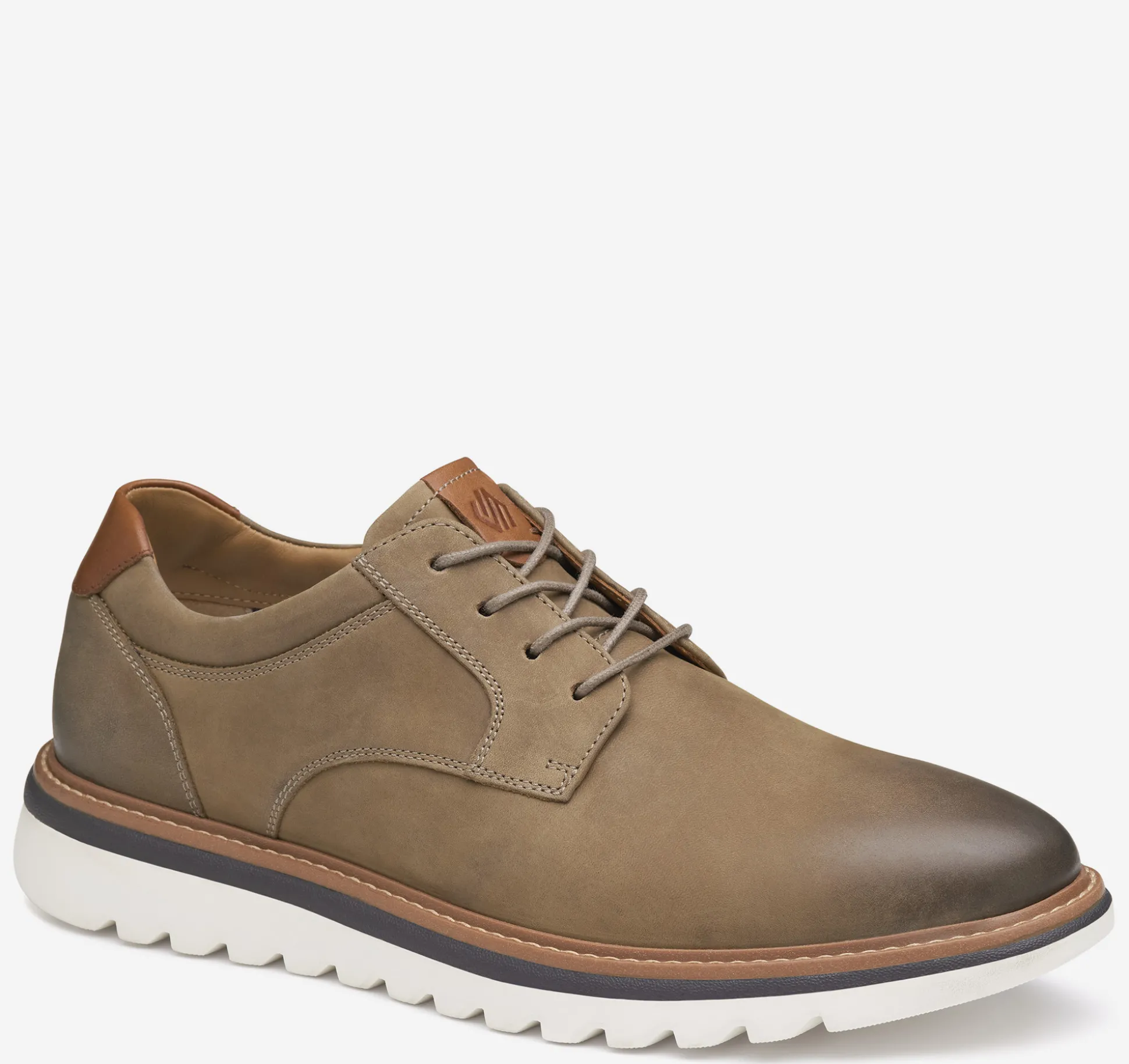 Lace-ups^Johnston & Murphy Braydon Plain Toe DarkTaupeOiledNubuck