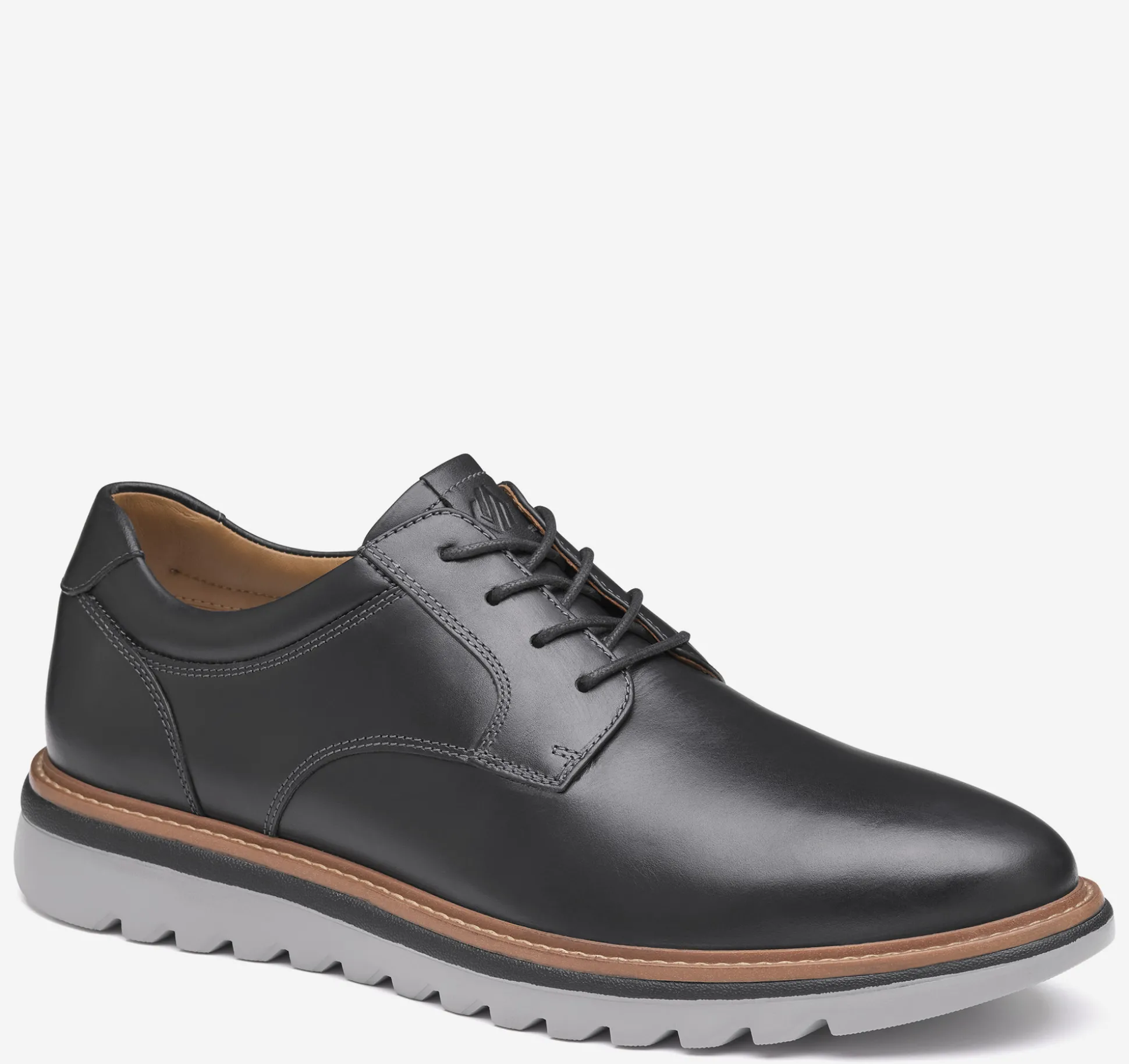 Lace-ups^Johnston & Murphy Braydon Plain Toe BlackFullGrain