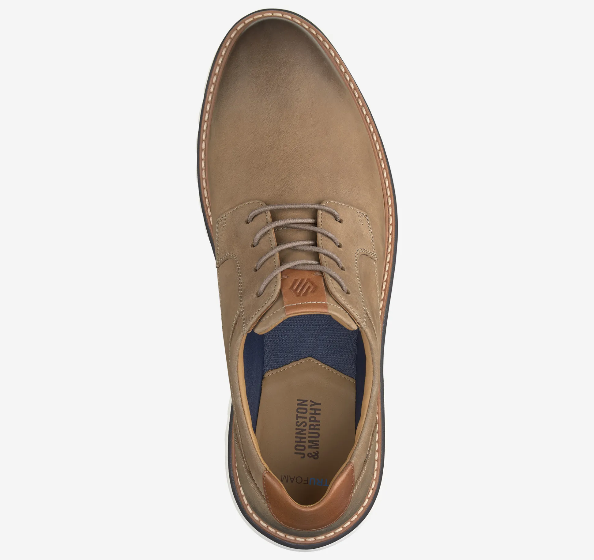 Lace-ups^Johnston & Murphy Braydon Plain Toe DarkTaupeOiledNubuck