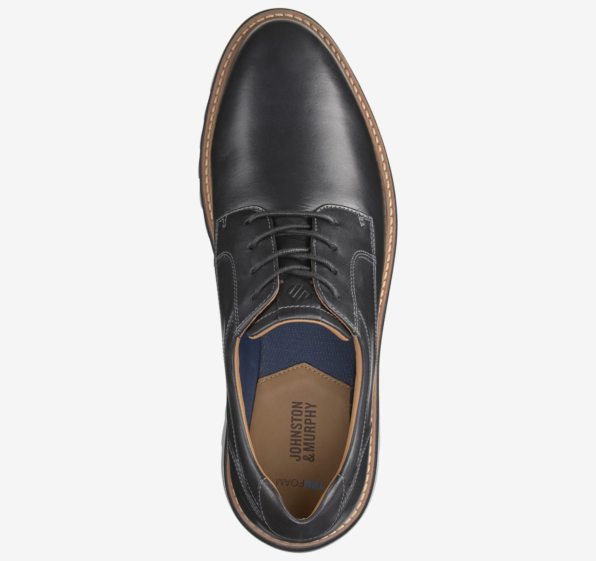 Lace-ups^Johnston & Murphy Braydon Plain Toe BlackFullGrain