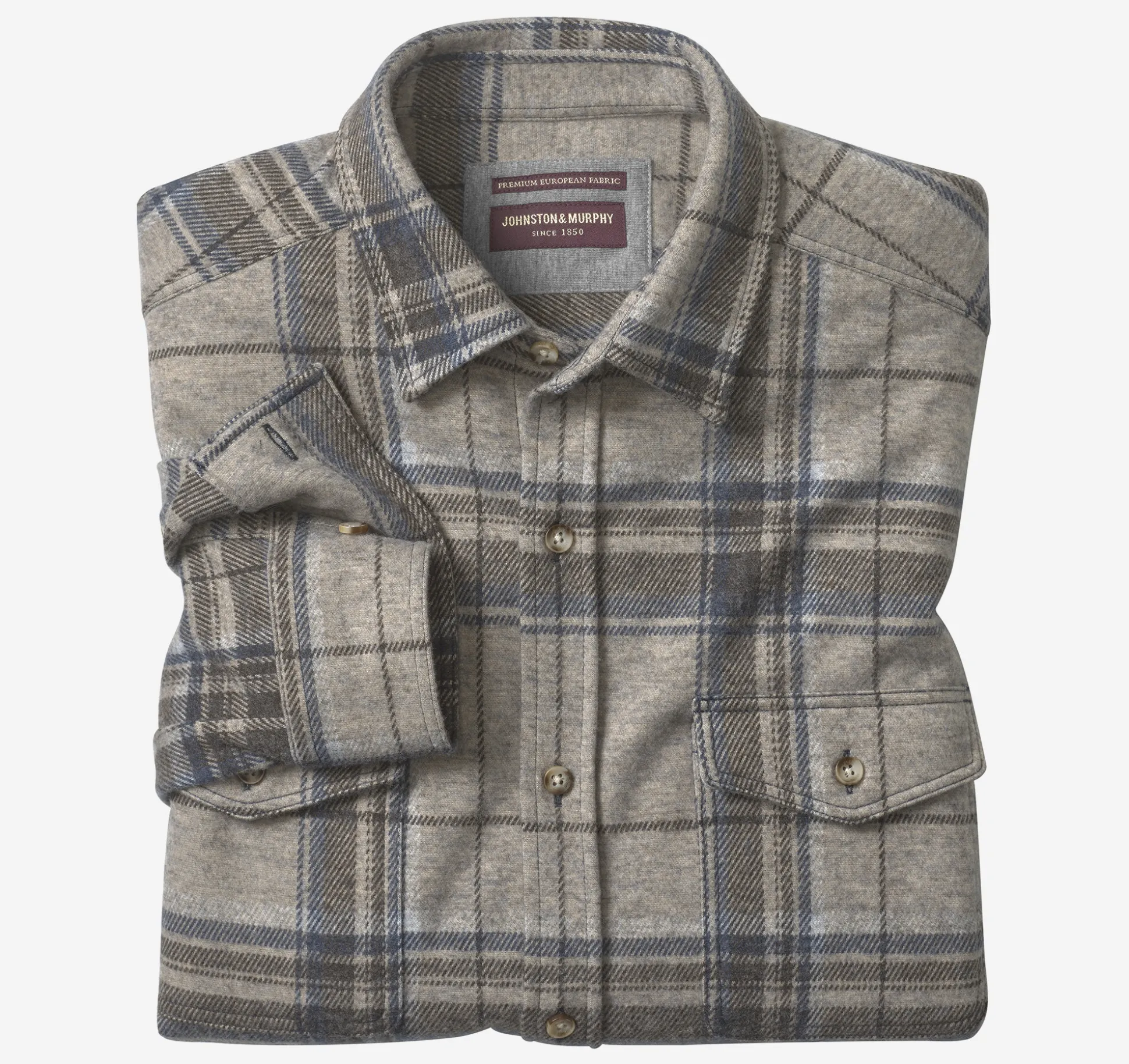 Shirts | Sweaters & Knits^Johnston & Murphy Brushed Button-Front Knit OatmealLargePlaid
