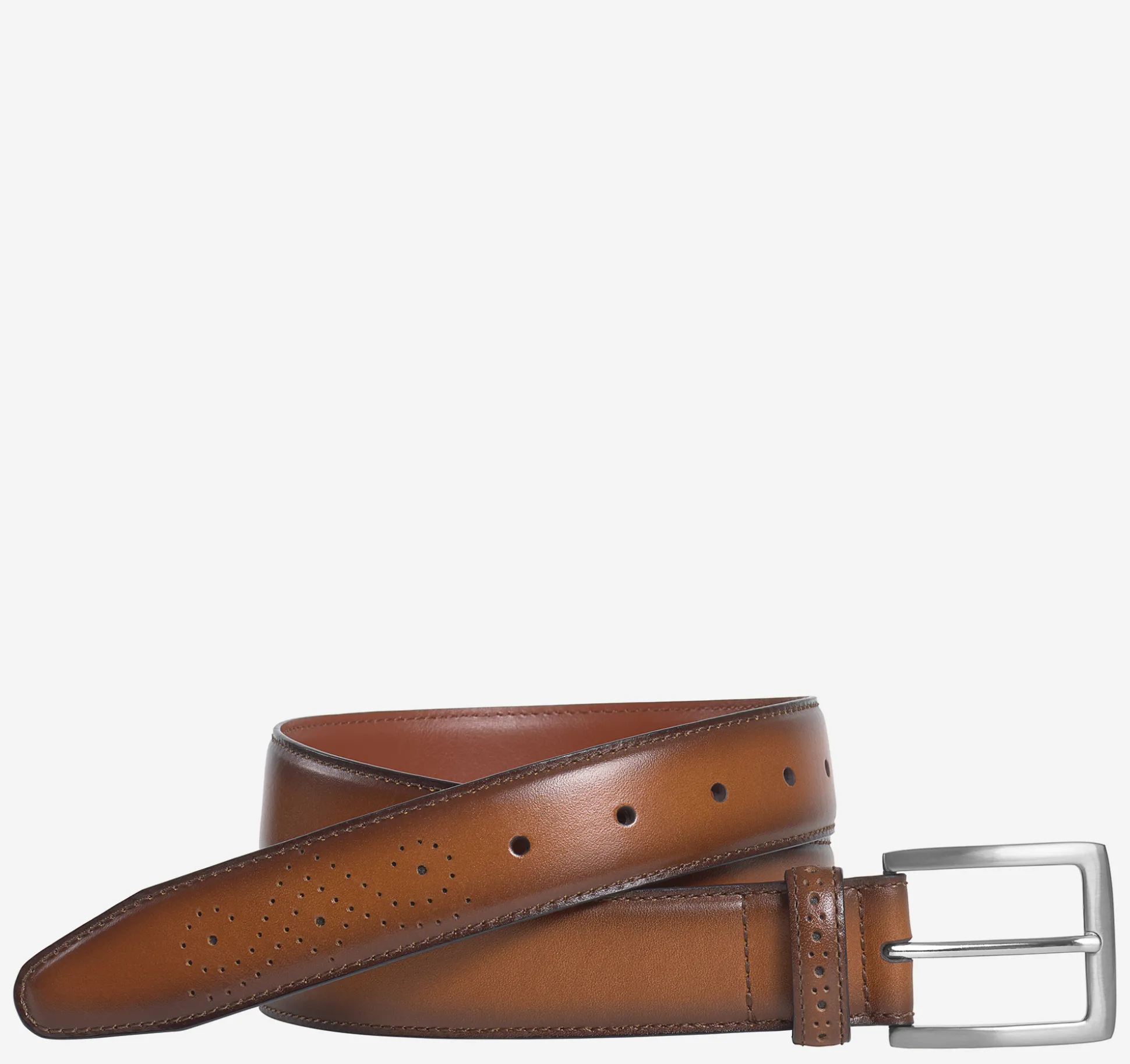 Belts^Johnston & Murphy Burnished Leather Belt Tan