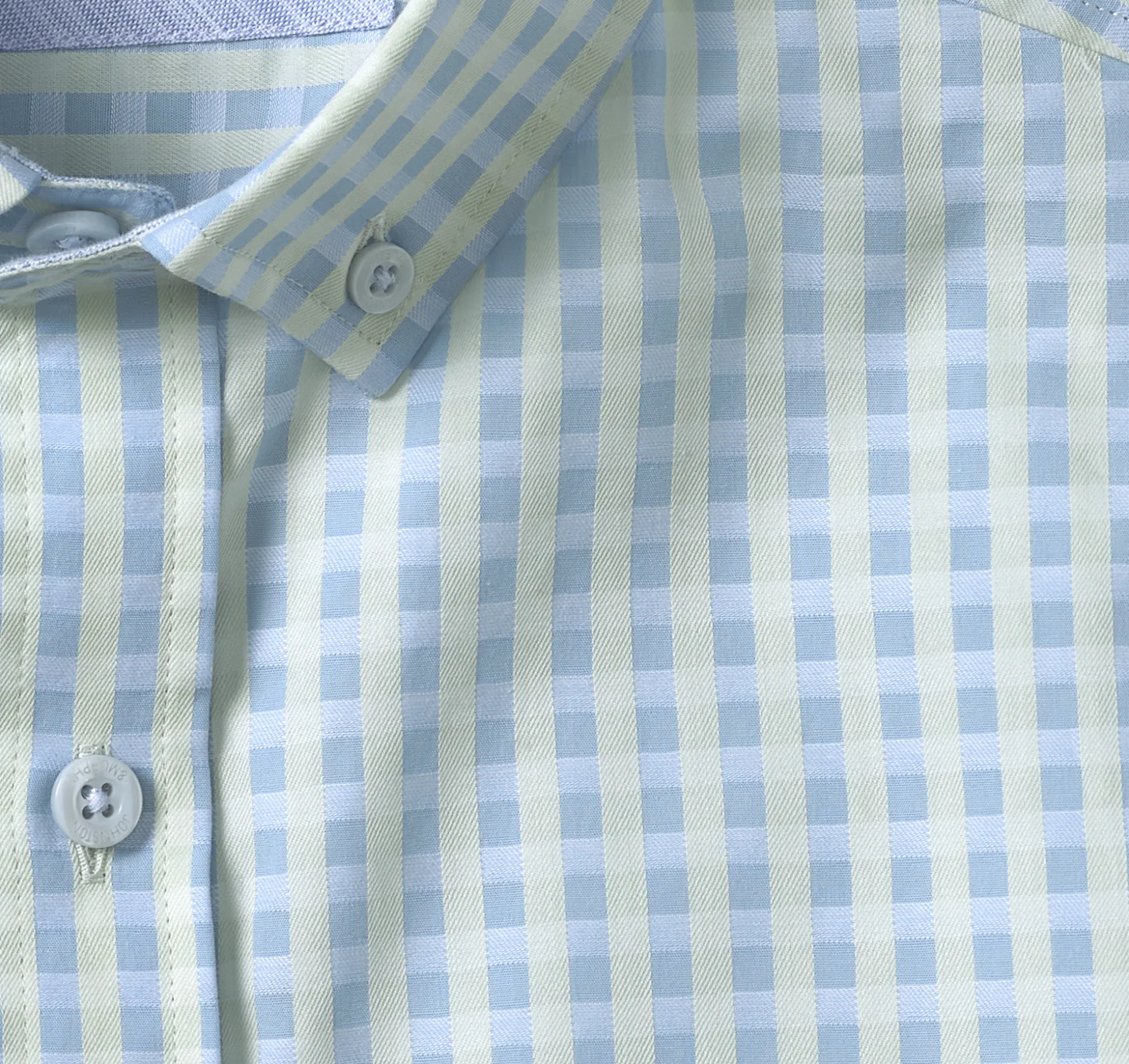 Shirts^Johnston & Murphy Button-Collar Premium Cotton Shirt MintGingham