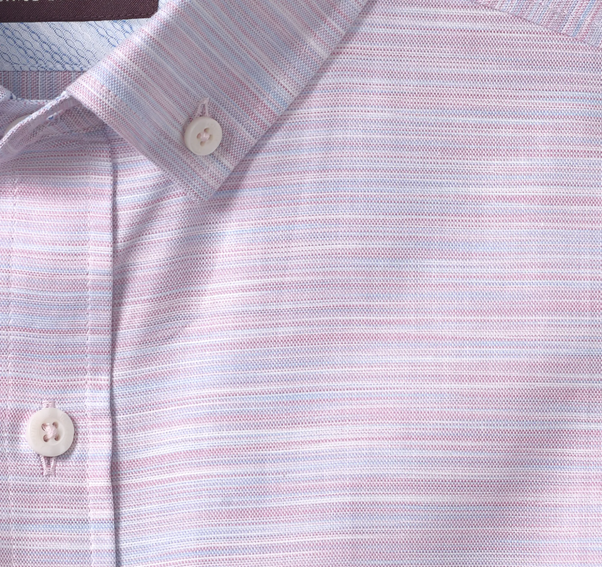 Shirts^Johnston & Murphy Button-Collar Premium Cotton Shirt PinkStriatedOxford