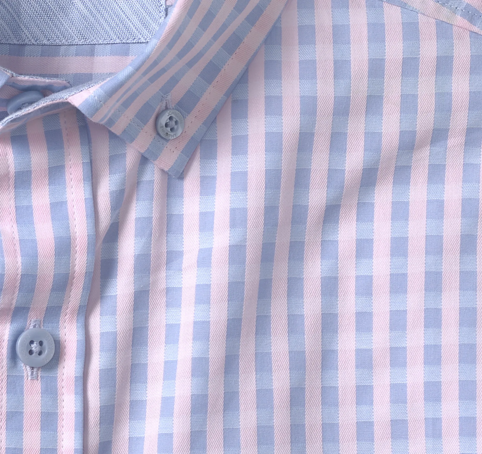 Shirts^Johnston & Murphy Button-Collar Premium Cotton Shirt PinkGingham