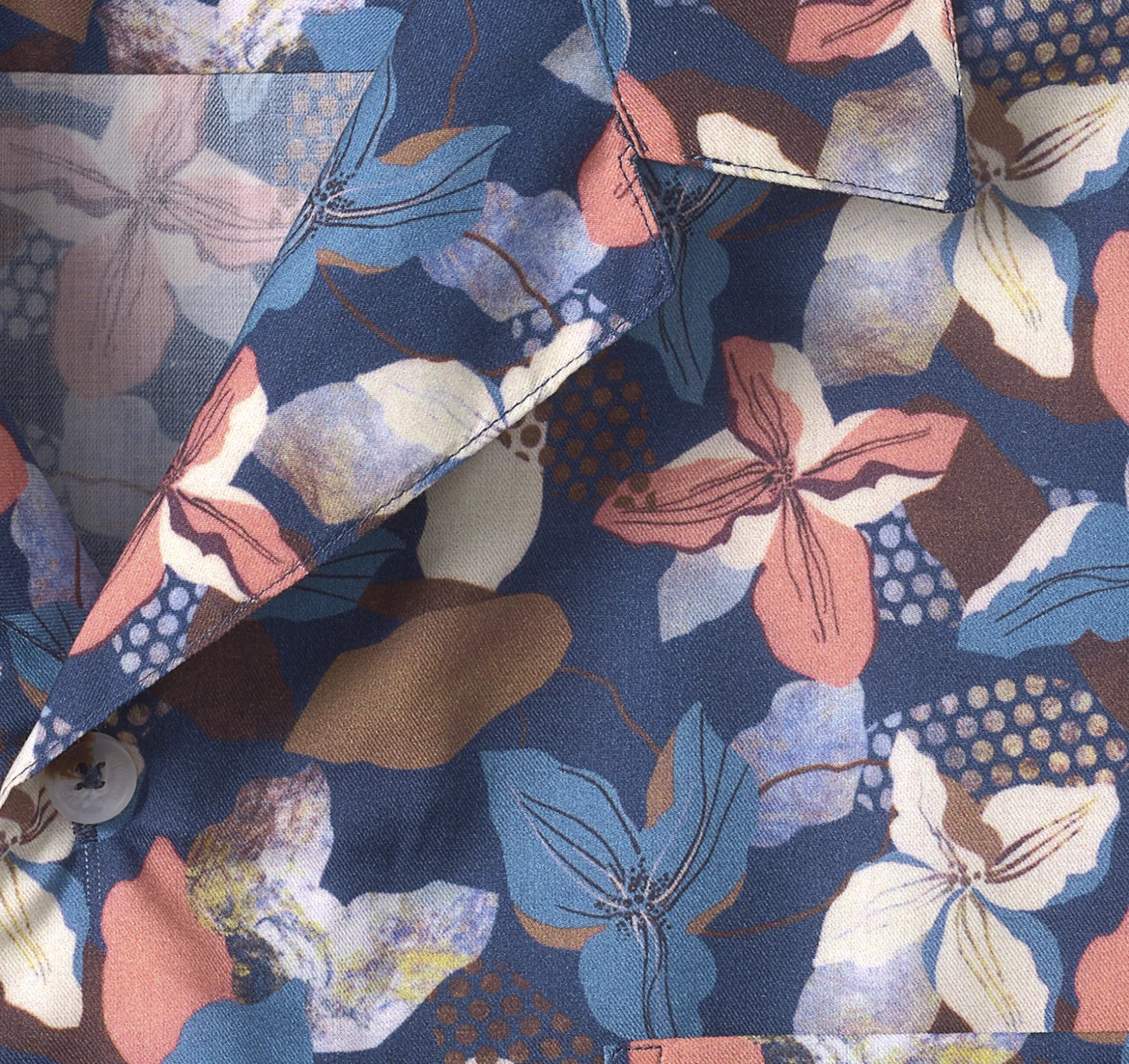 Short-sleeve Shirts^Johnston & Murphy Camp Shirt NavyAbstractFloral