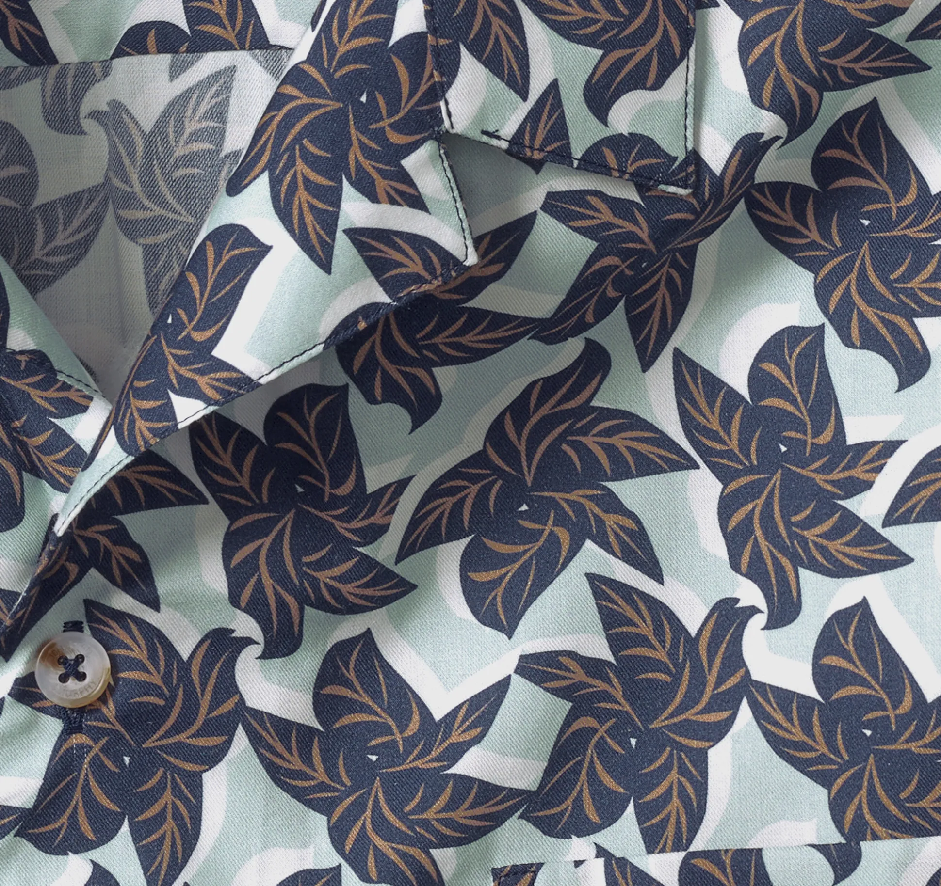 Short-sleeve Shirts^Johnston & Murphy Camp Shirt BlueLeafCluster