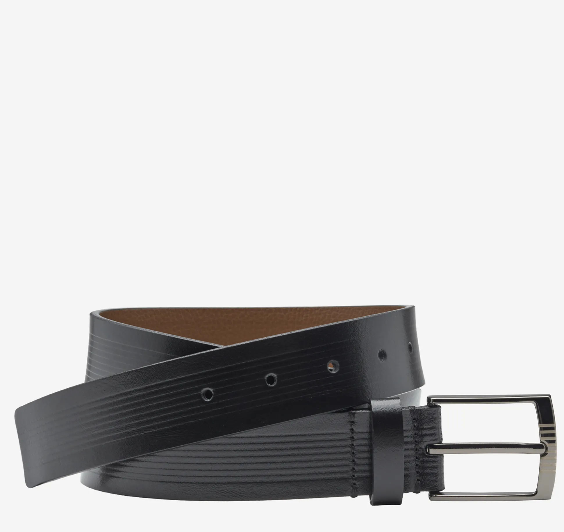 Belts^Johnston & Murphy Center Laser Belt Black