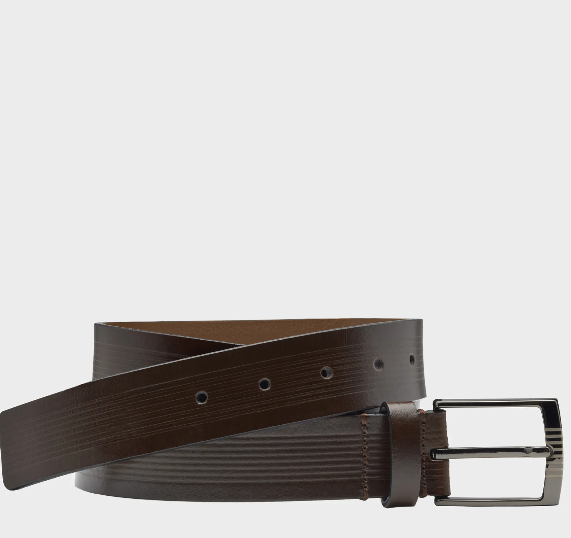 Belts^Johnston & Murphy Center Laser Belt Brown