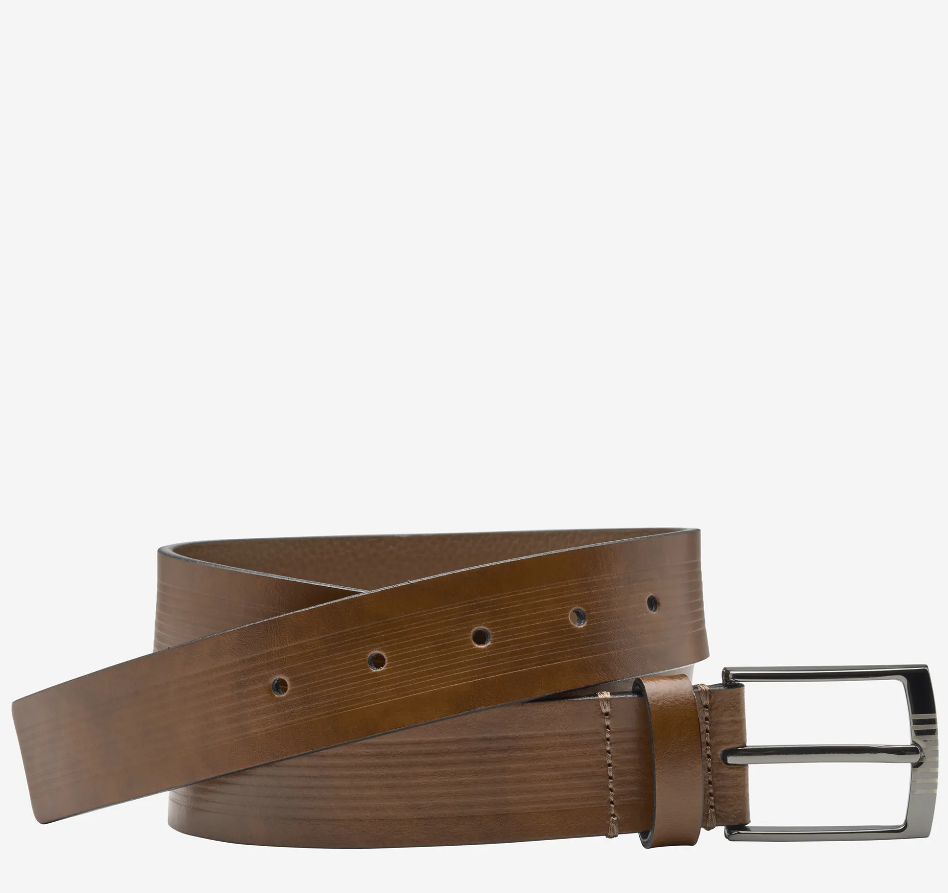 Belts^Johnston & Murphy Center Laser Belt Tan