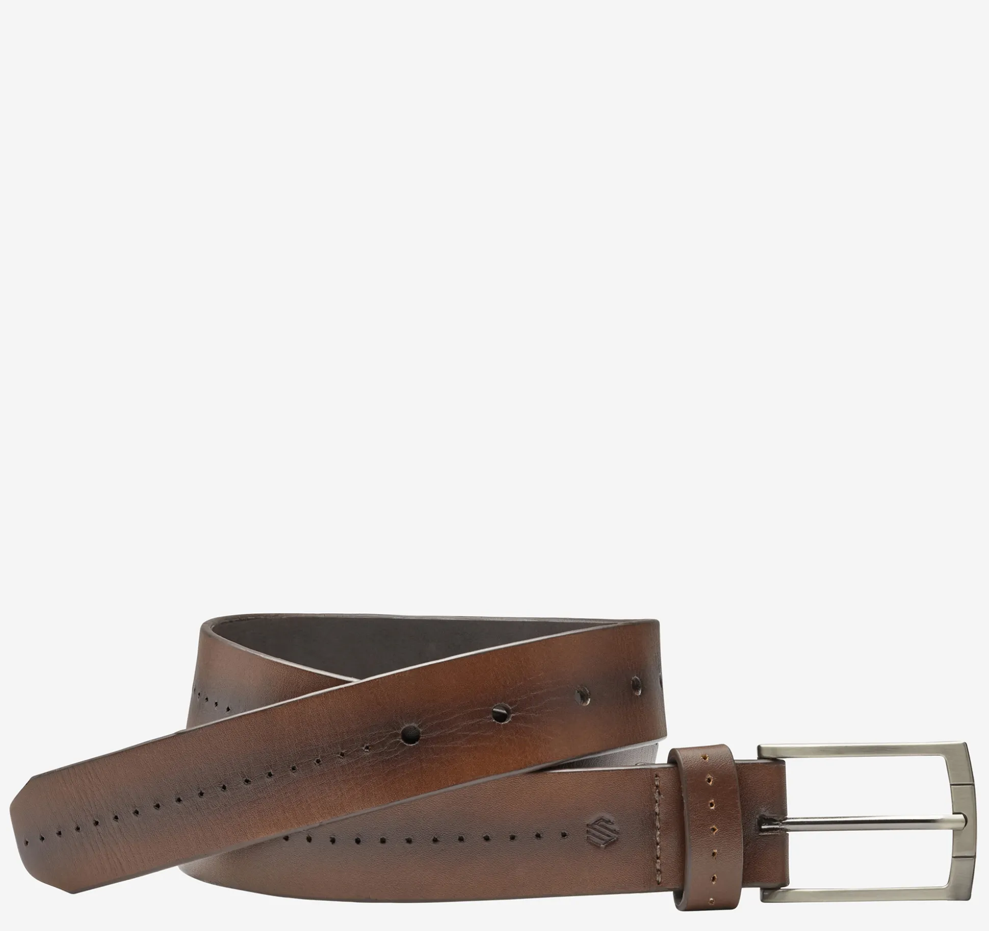 Belts^Johnston & Murphy Center Perfed Belt Brown