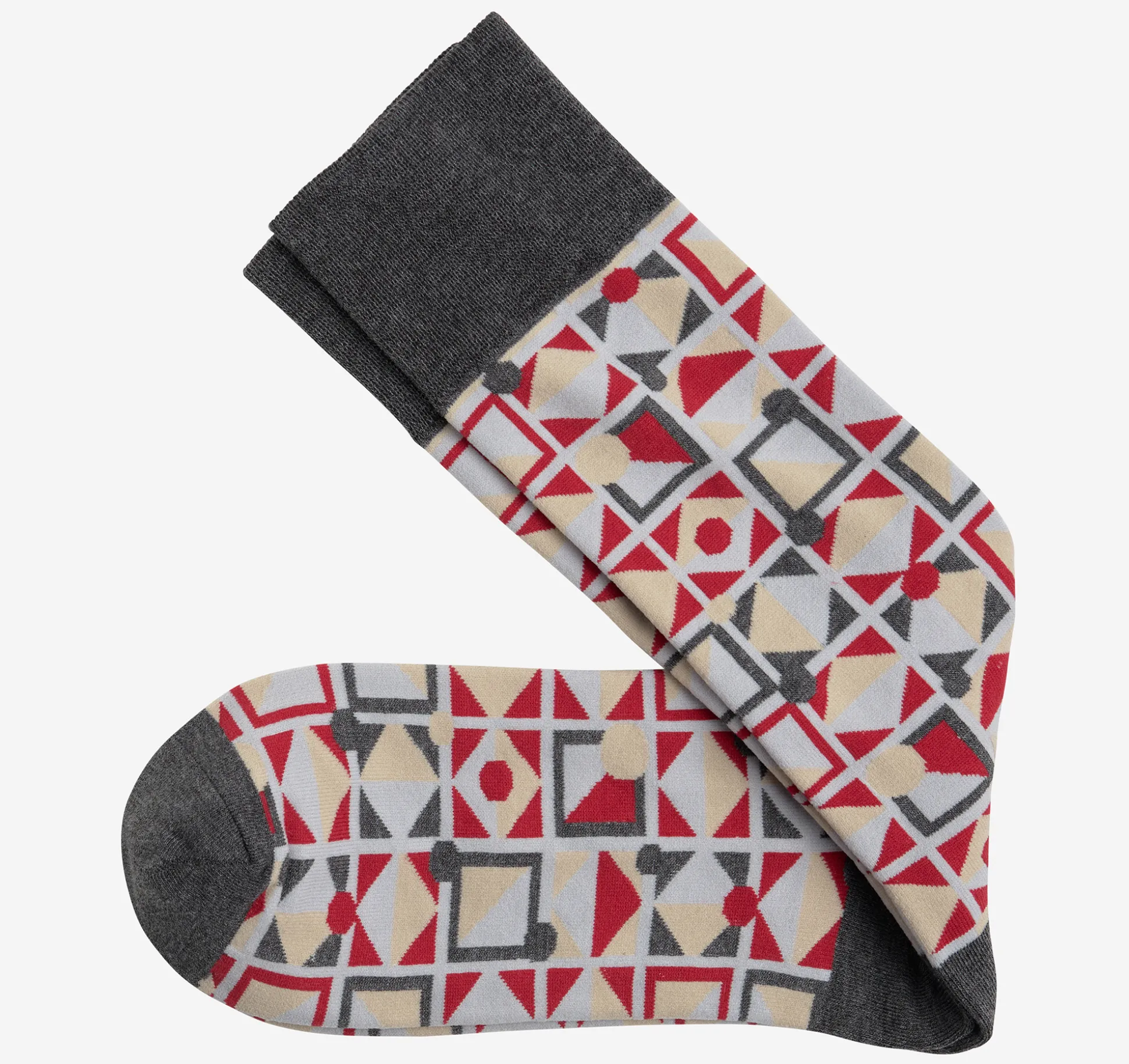 Socks^Johnston & Murphy Cool Moon Tech Socks MultiGeoShapes