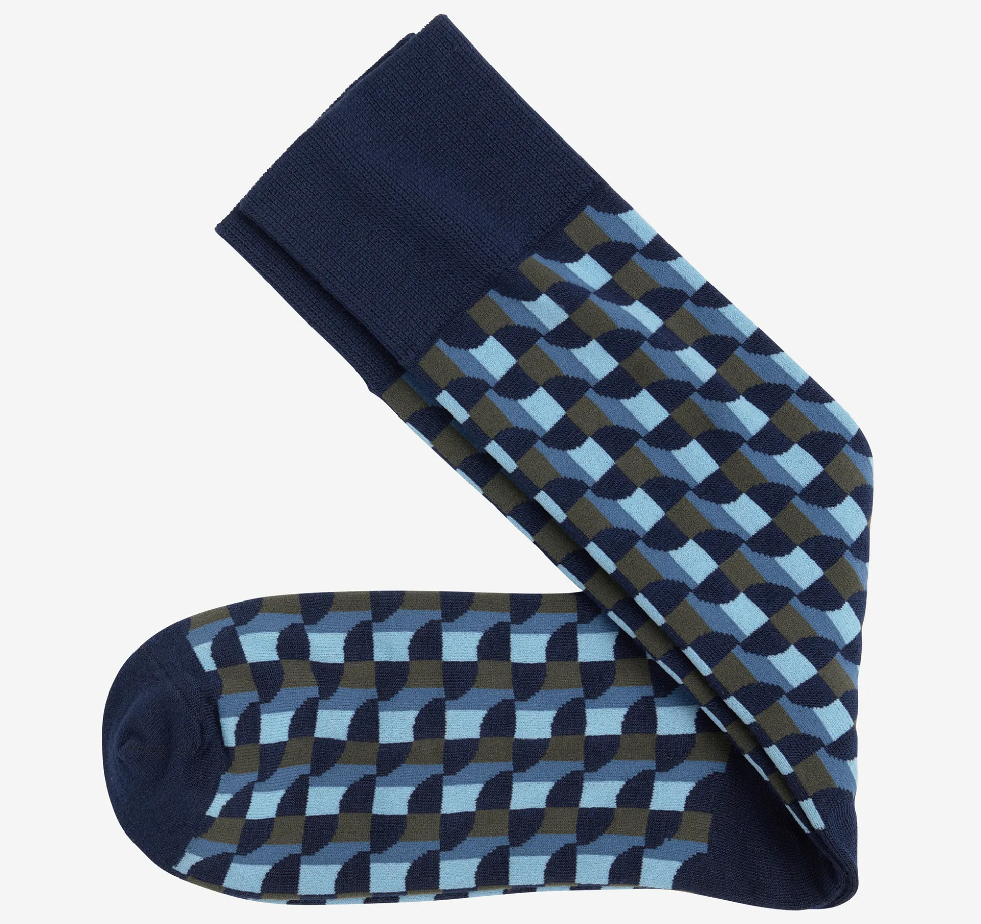 Socks^Johnston & Murphy Cool Moon Tech Socks BlueMultiGeo
