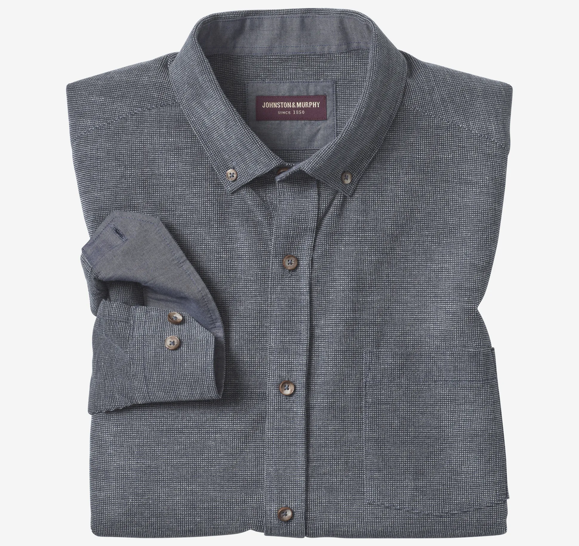 Shirts^Johnston & Murphy Corduroy Shirt NavyTextured