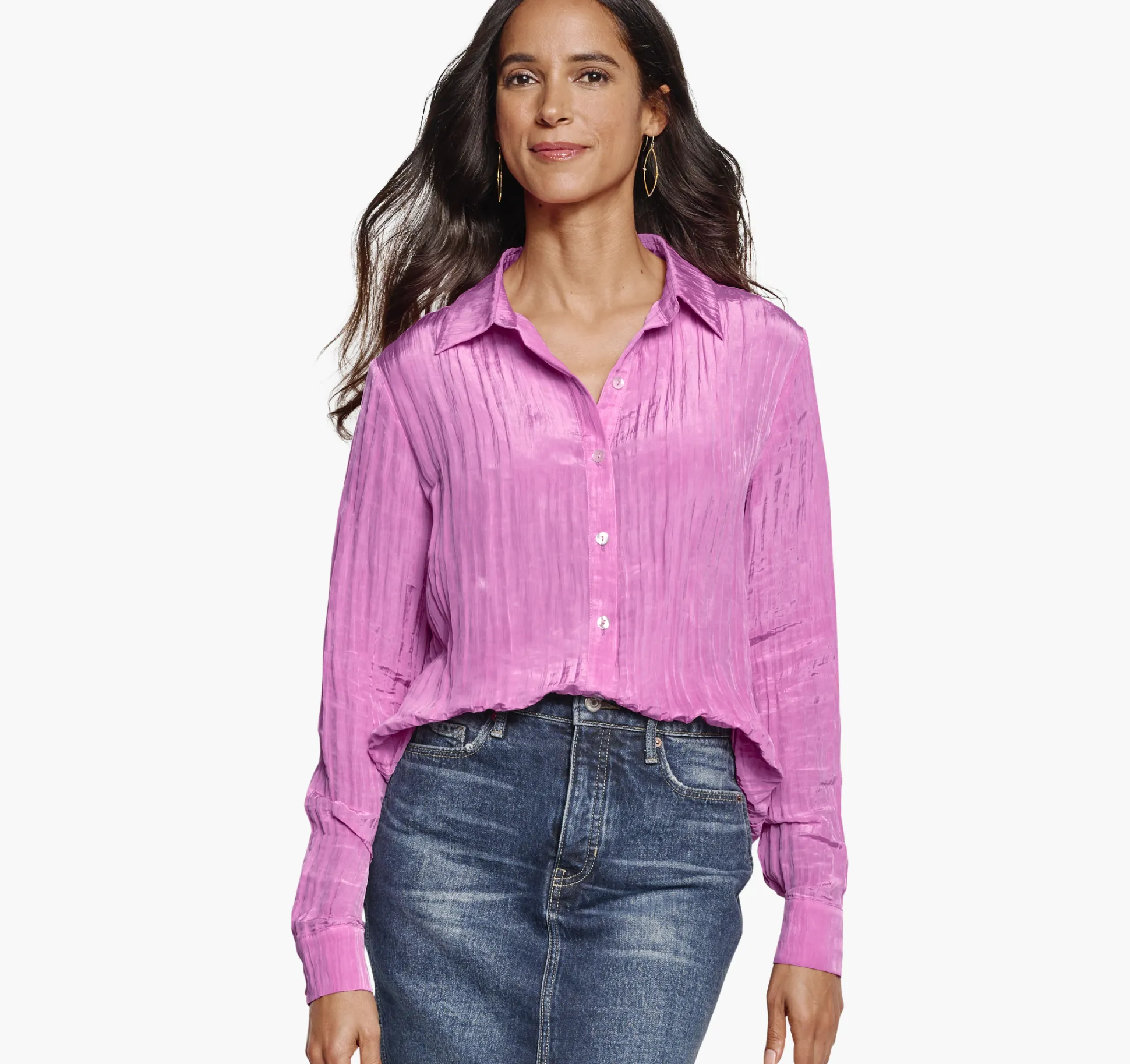 Shirts, Sweaters & Blazers^Johnston & Murphy Crinkle Button-Front Shirt LightPink