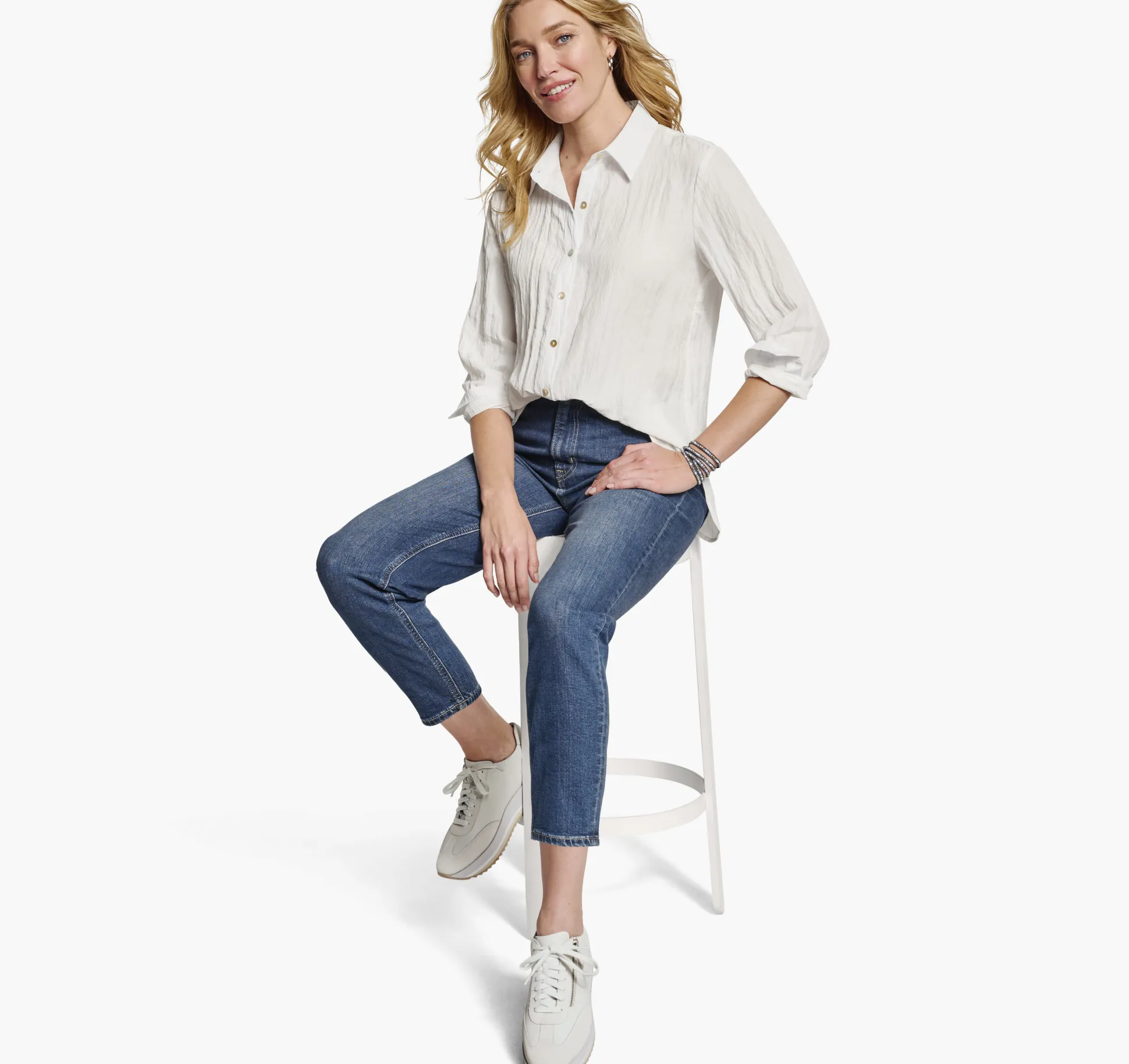 Shirts, Sweaters & Blazers^Johnston & Murphy Crinkle Button-Front Shirt White