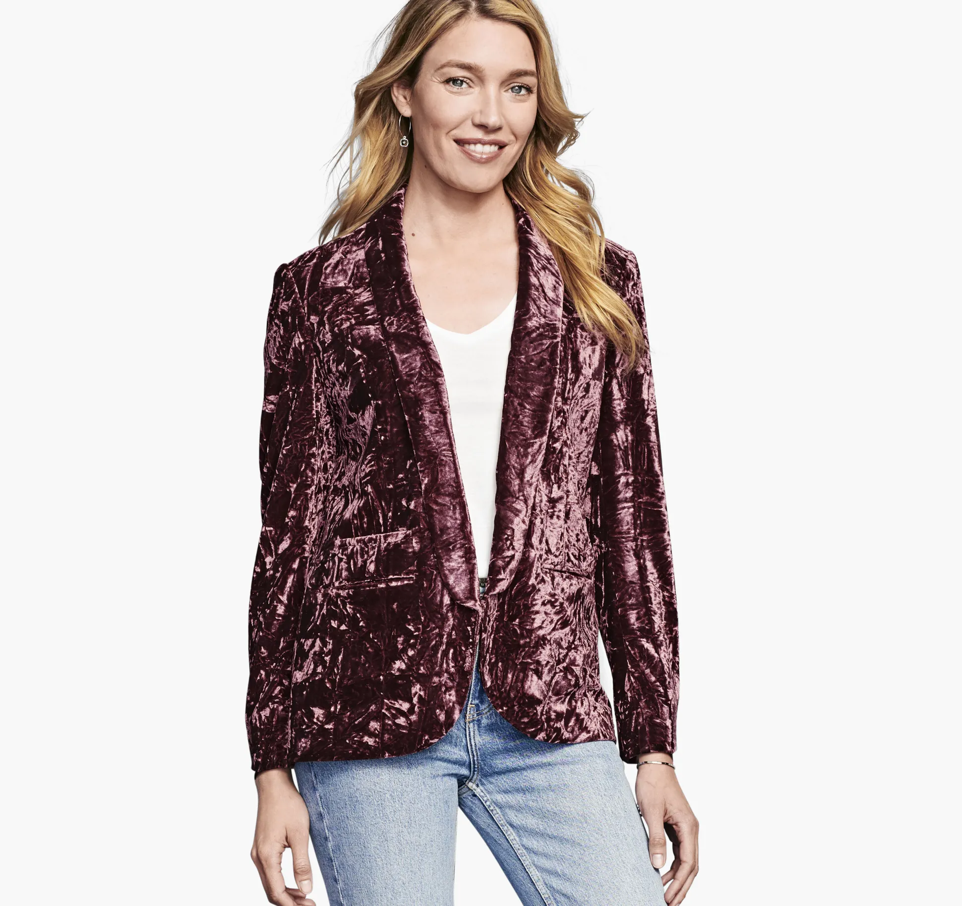 Shirts, Sweaters & Blazers^Johnston & Murphy Crushed Velvet Blazer DarkRose