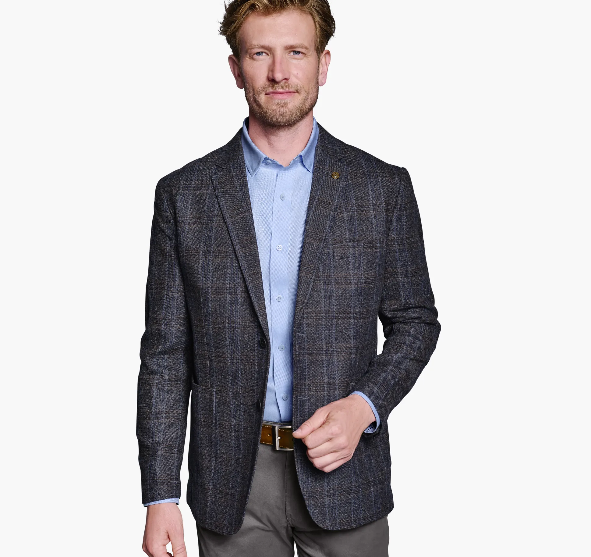 Blazers^Johnston & Murphy Deconstructed Wool Blazer Navy