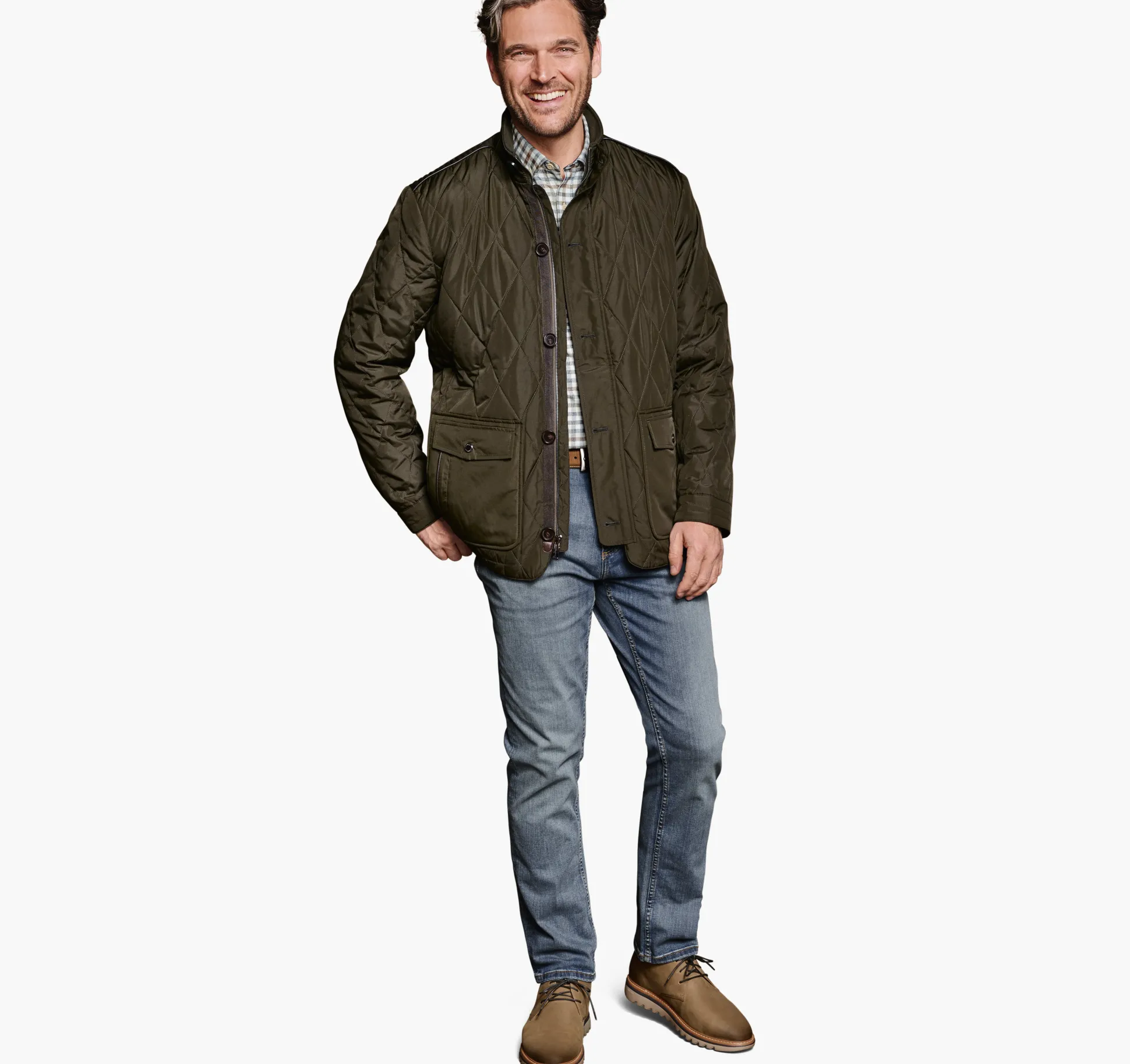 Coats, Jackets & Vests^Johnston & Murphy Diamond Quilt Jacket Olive