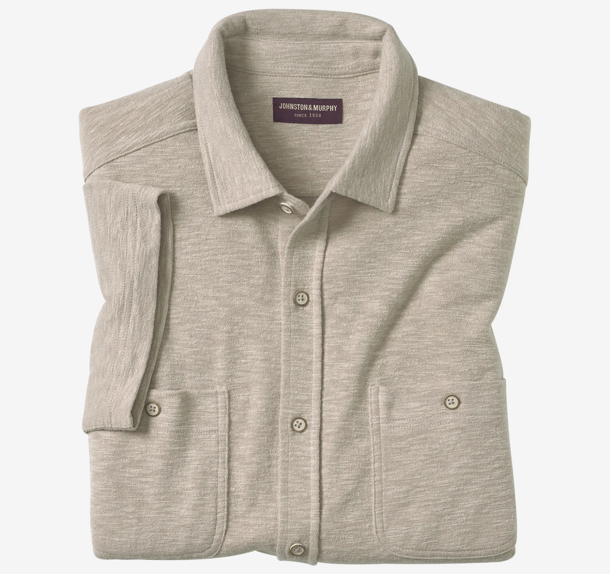 Short-sleeve Shirts^Johnston & Murphy Double Pocket Knit Shirt Sand