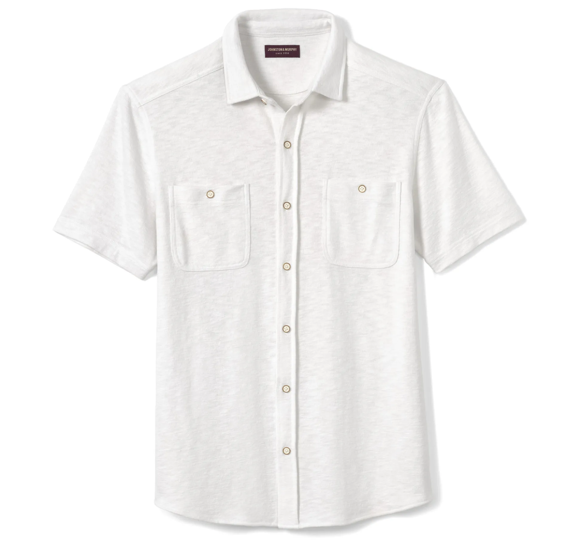 Short-sleeve Shirts^Johnston & Murphy Double Pocket Knit Shirt White