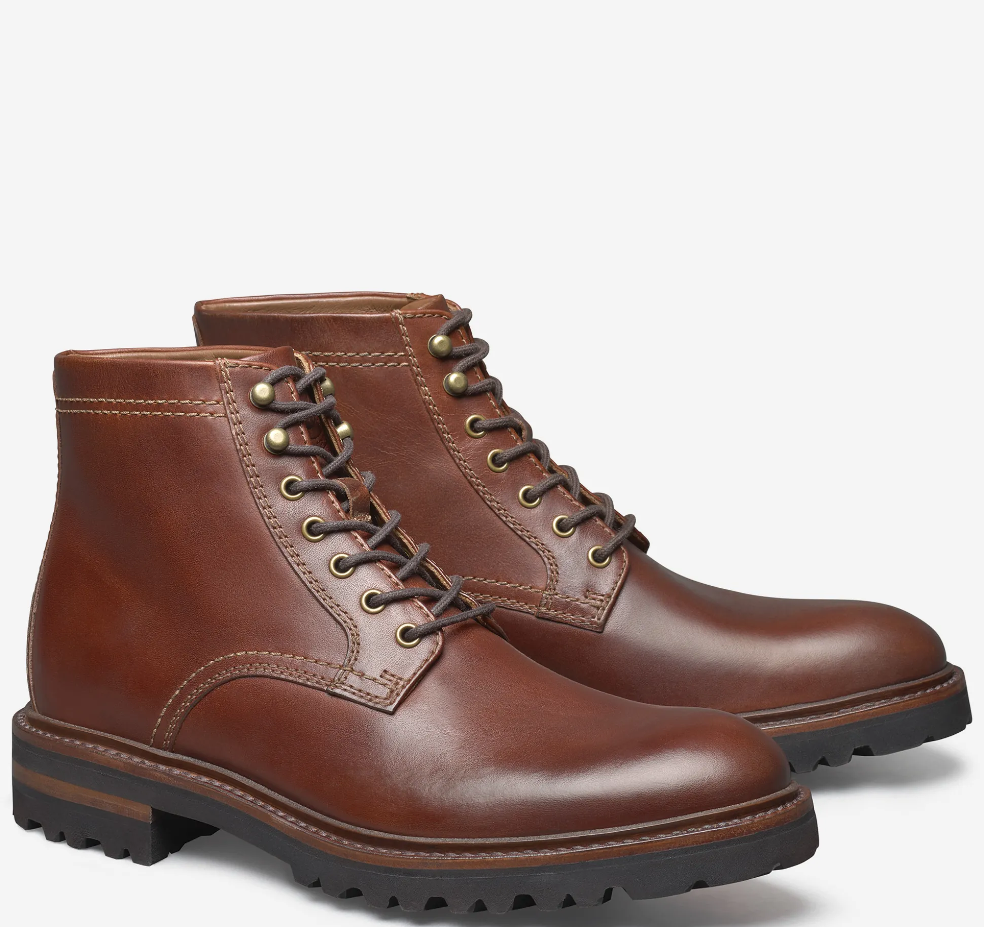 Dress Shoes | Boots^Johnston & Murphy Dudley Lug Plain Toe Boot MahoganyFullGrain