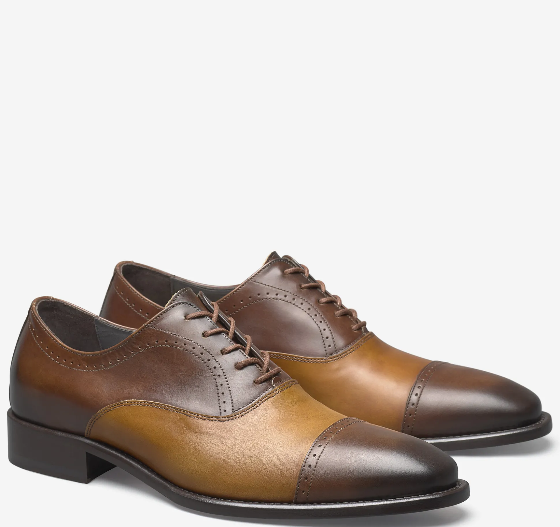Dress Shoes | Lace-ups^Johnston & Murphy Ellsworth Cap Toe Brown/TanItalianCalfskin
