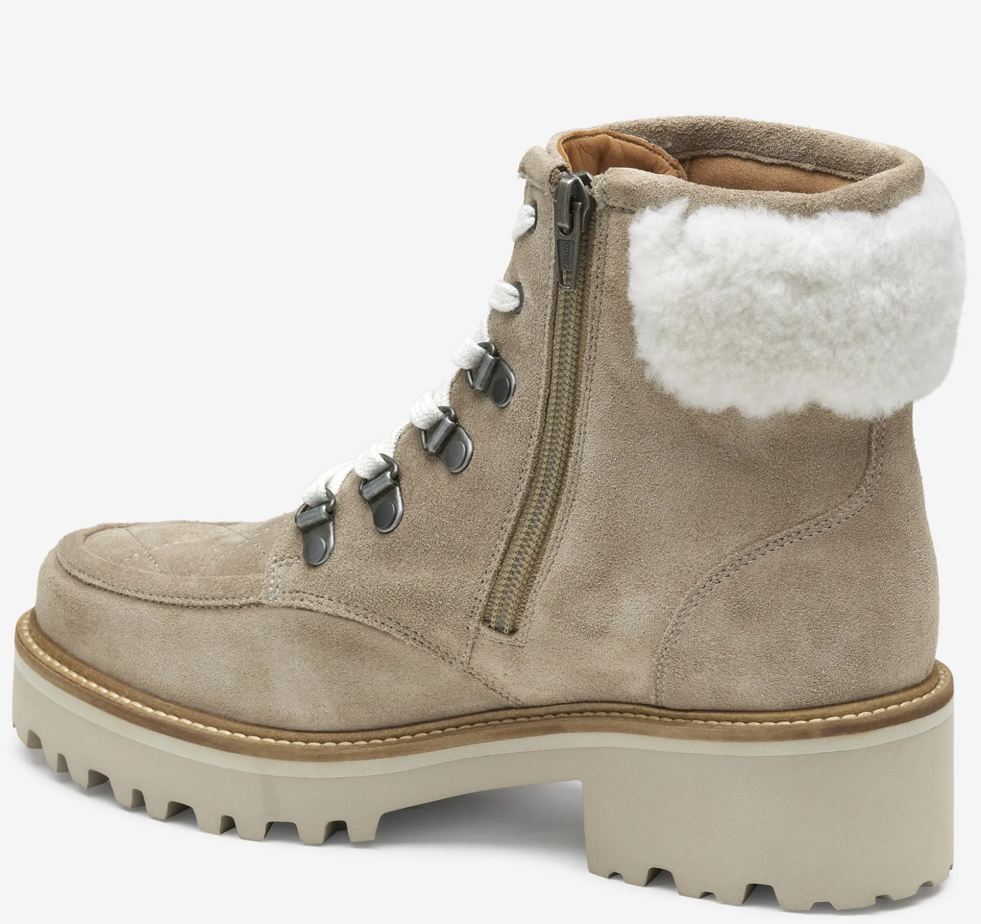 Boots & Booties^Johnston & Murphy Emmalynn Quilted Hiker Boot TaupeSuede/Shearling