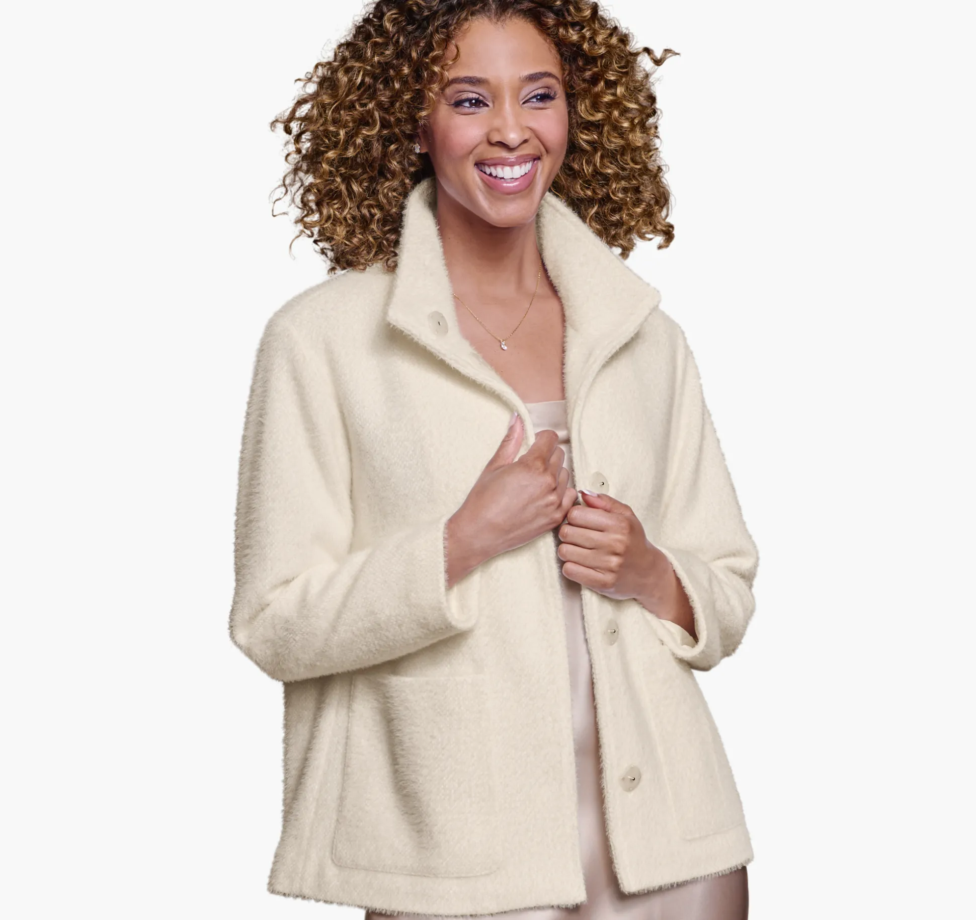 Coats, Jackets & Vests^Johnston & Murphy Eyelash Jacket Ivory