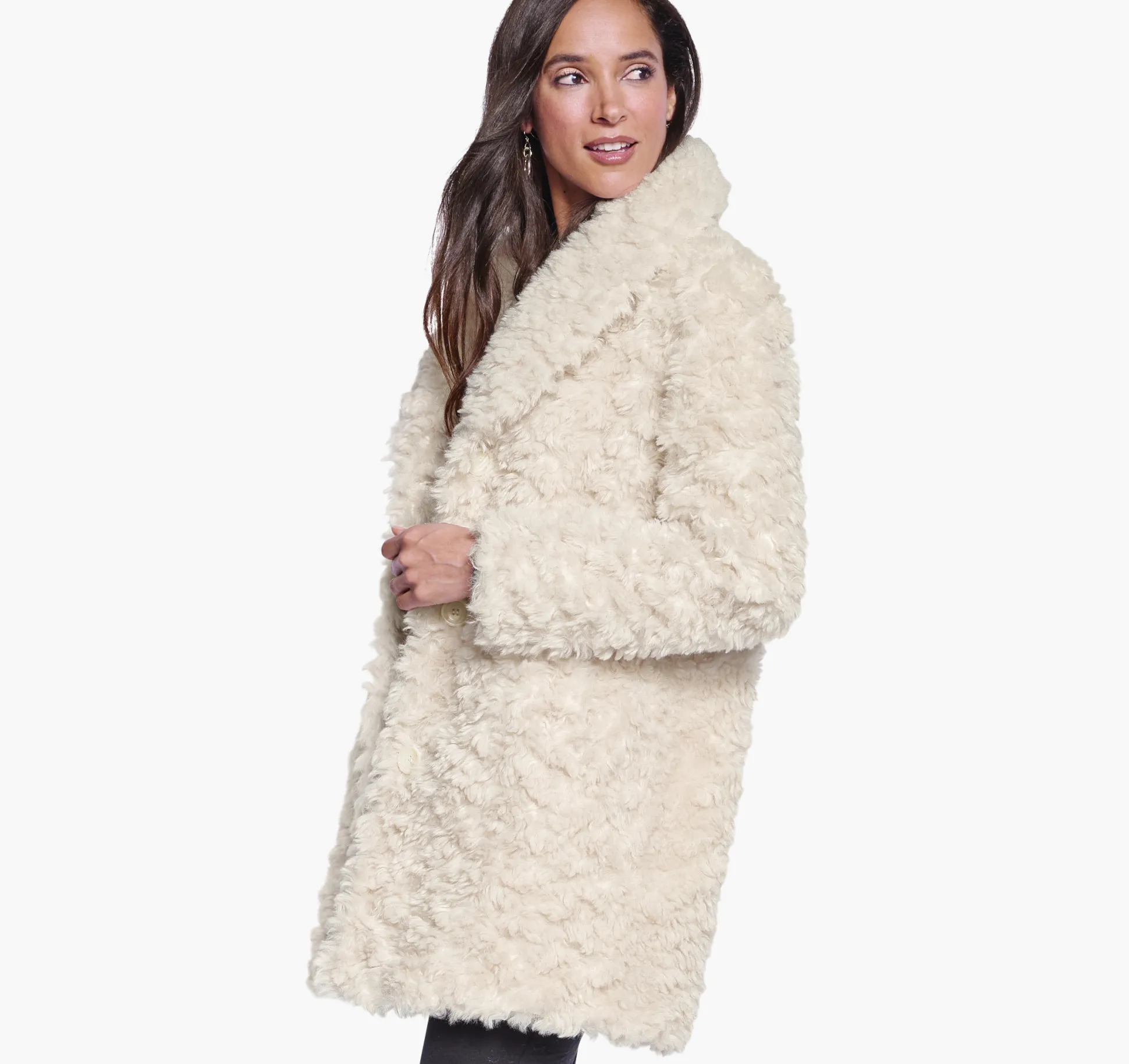 Coats, Jackets & Vests^Johnston & Murphy Faux-Fur Coat Ivory