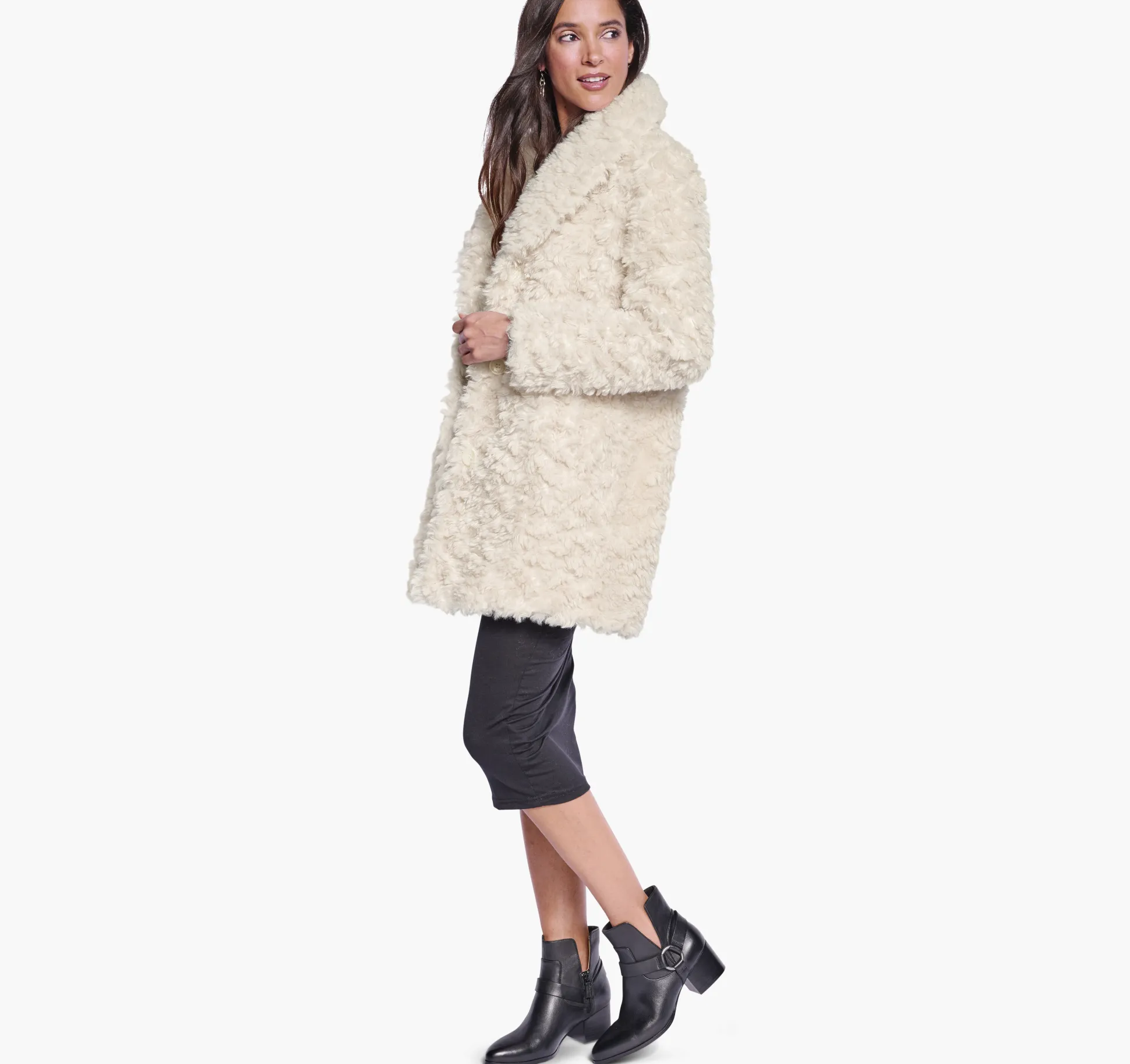 Coats, Jackets & Vests^Johnston & Murphy Faux-Fur Coat Ivory