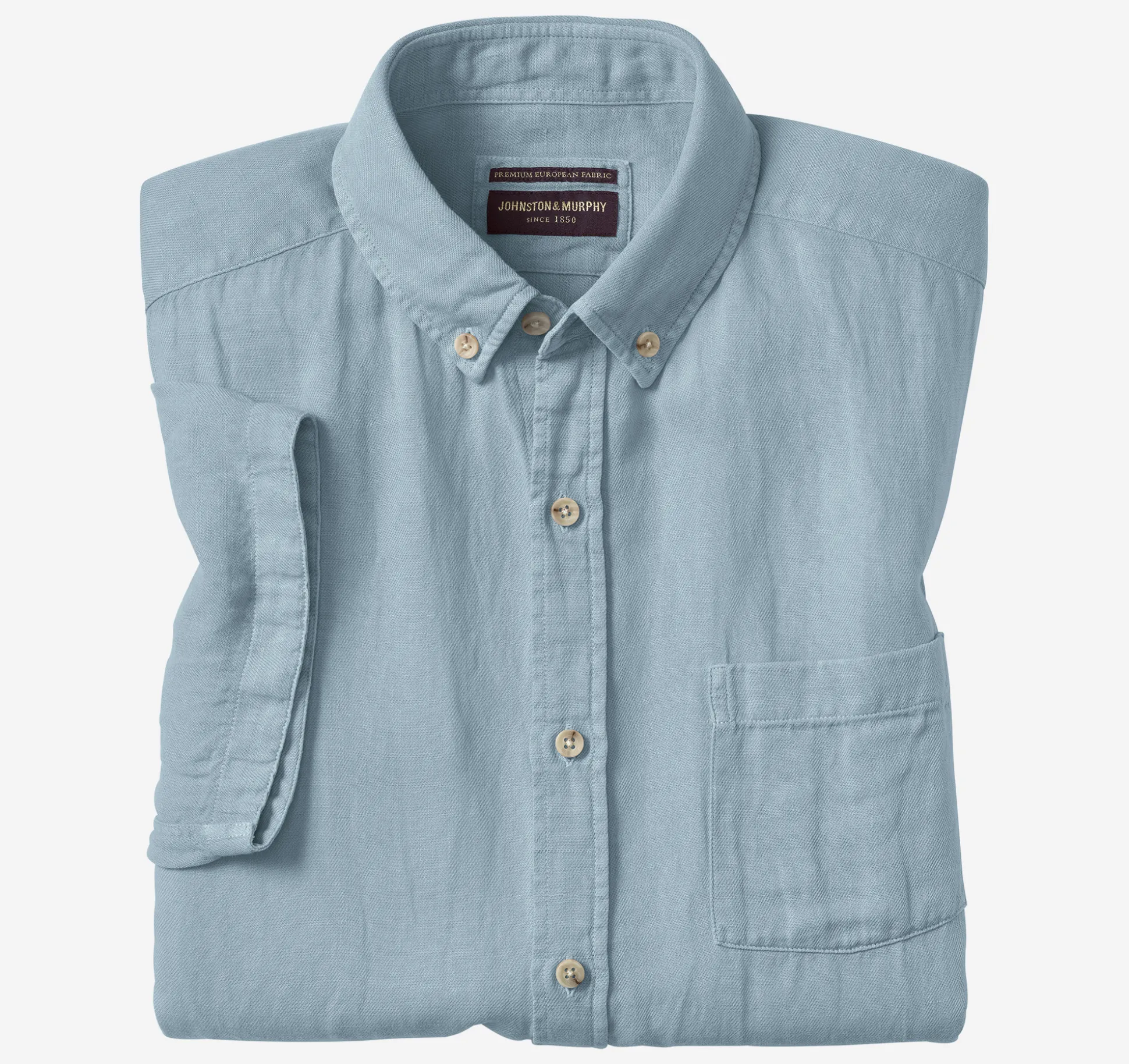 Short-sleeve Shirts^Johnston & Murphy Garment Dyed Shirt Blue
