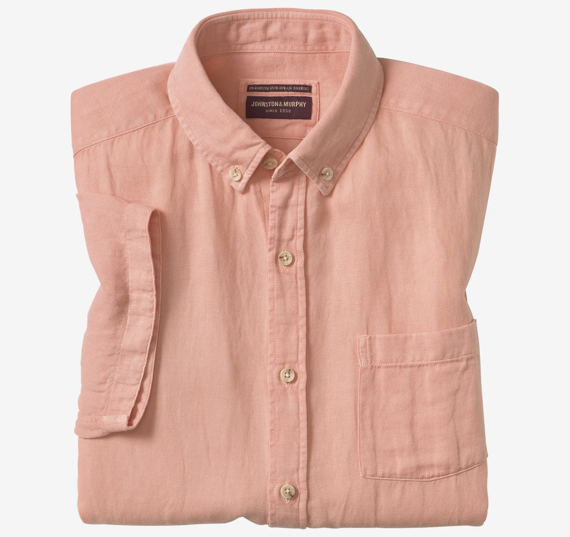 Short-sleeve Shirts^Johnston & Murphy Garment Dyed Shirt Melon