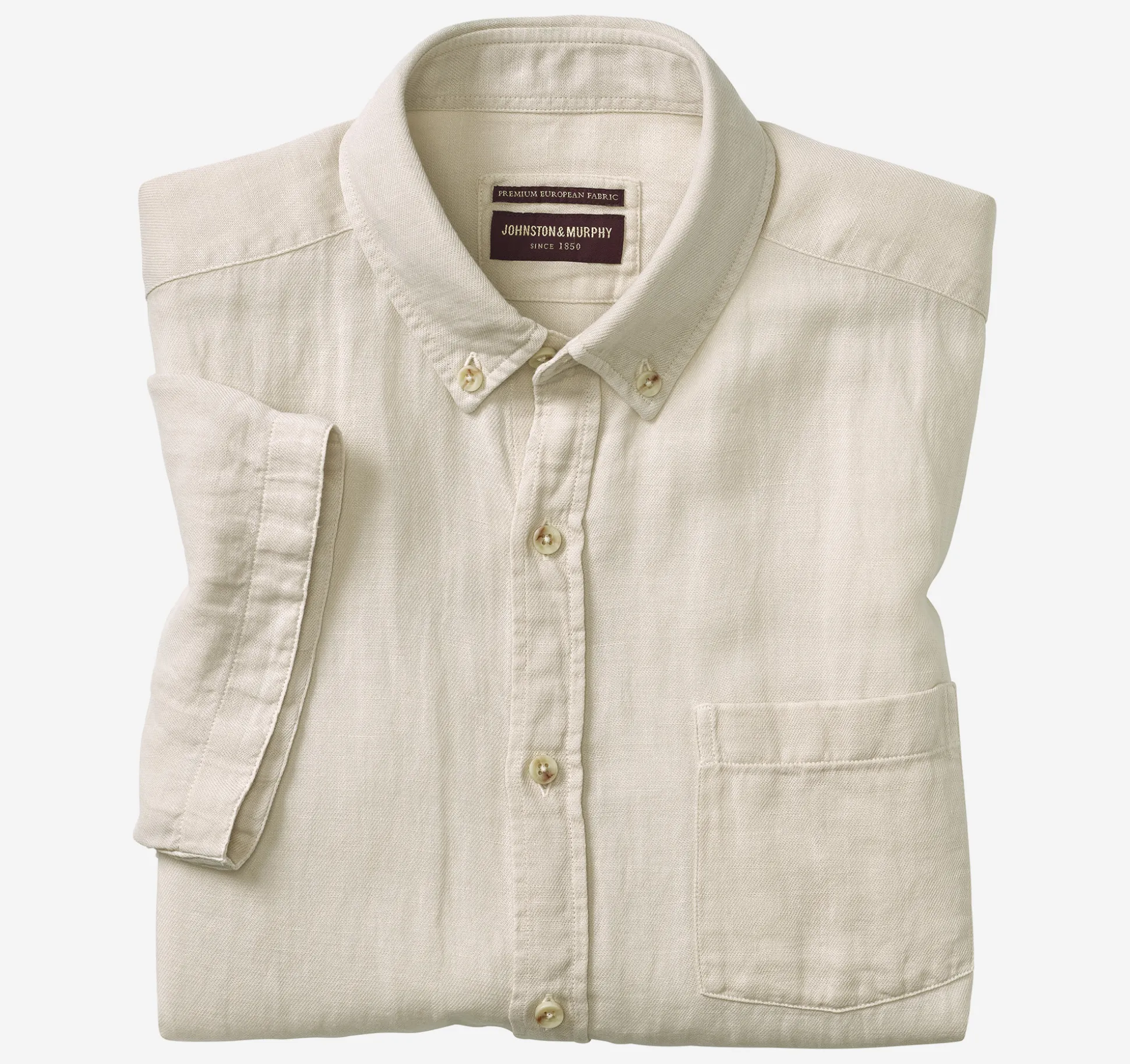Short-sleeve Shirts^Johnston & Murphy Garment Dyed Shirt LightGray