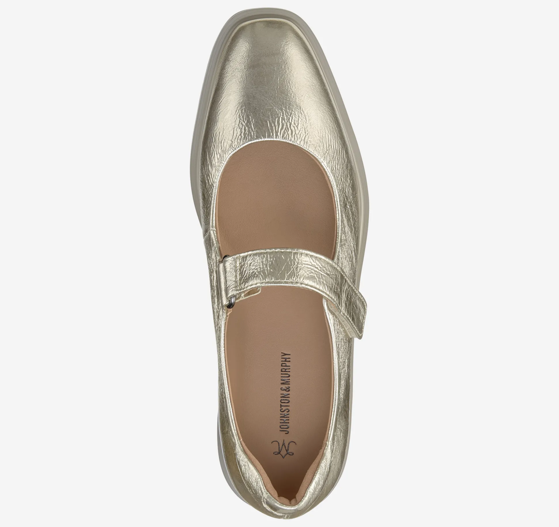 Heels & Platform Wedges | Mules & Loafers^Johnston & Murphy Gracelyn Mary Jane GoldCrinkleMetallicSheepskin
