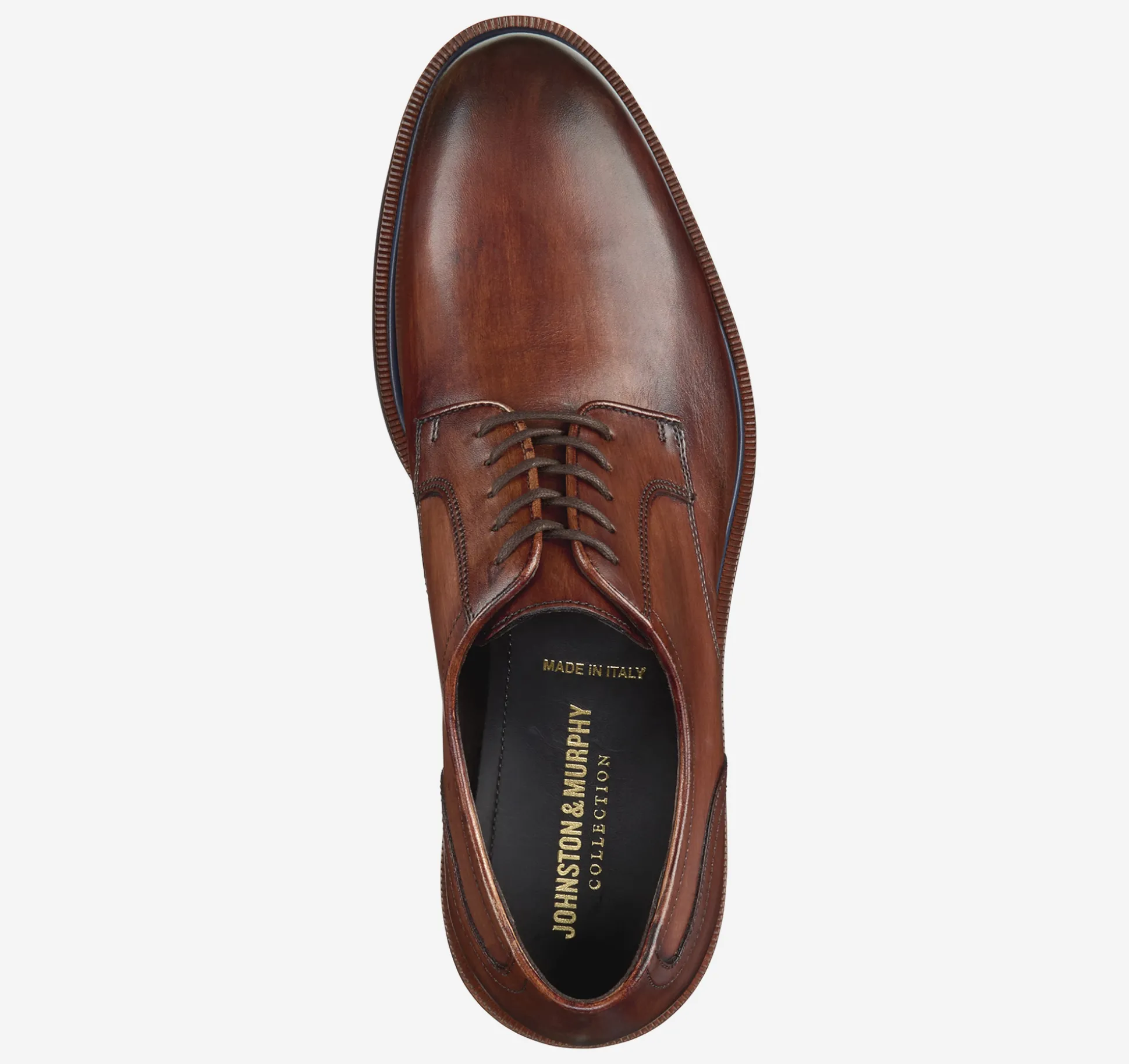 Lace-ups^Johnston & Murphy Hartley Plain Toe BrownItalianCalfskin