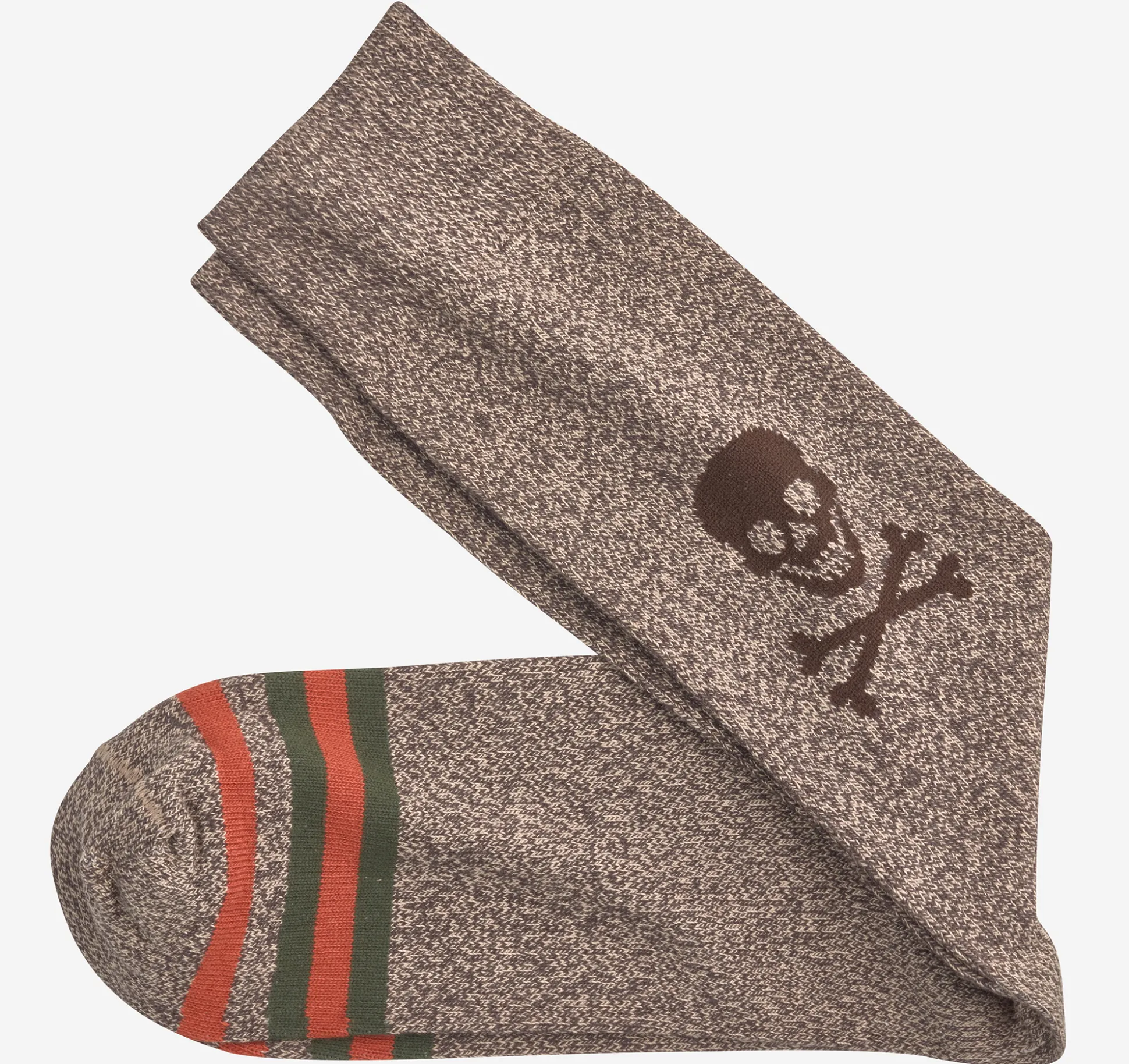 Socks^Johnston & Murphy Heathered Boot Socks BrownSkull