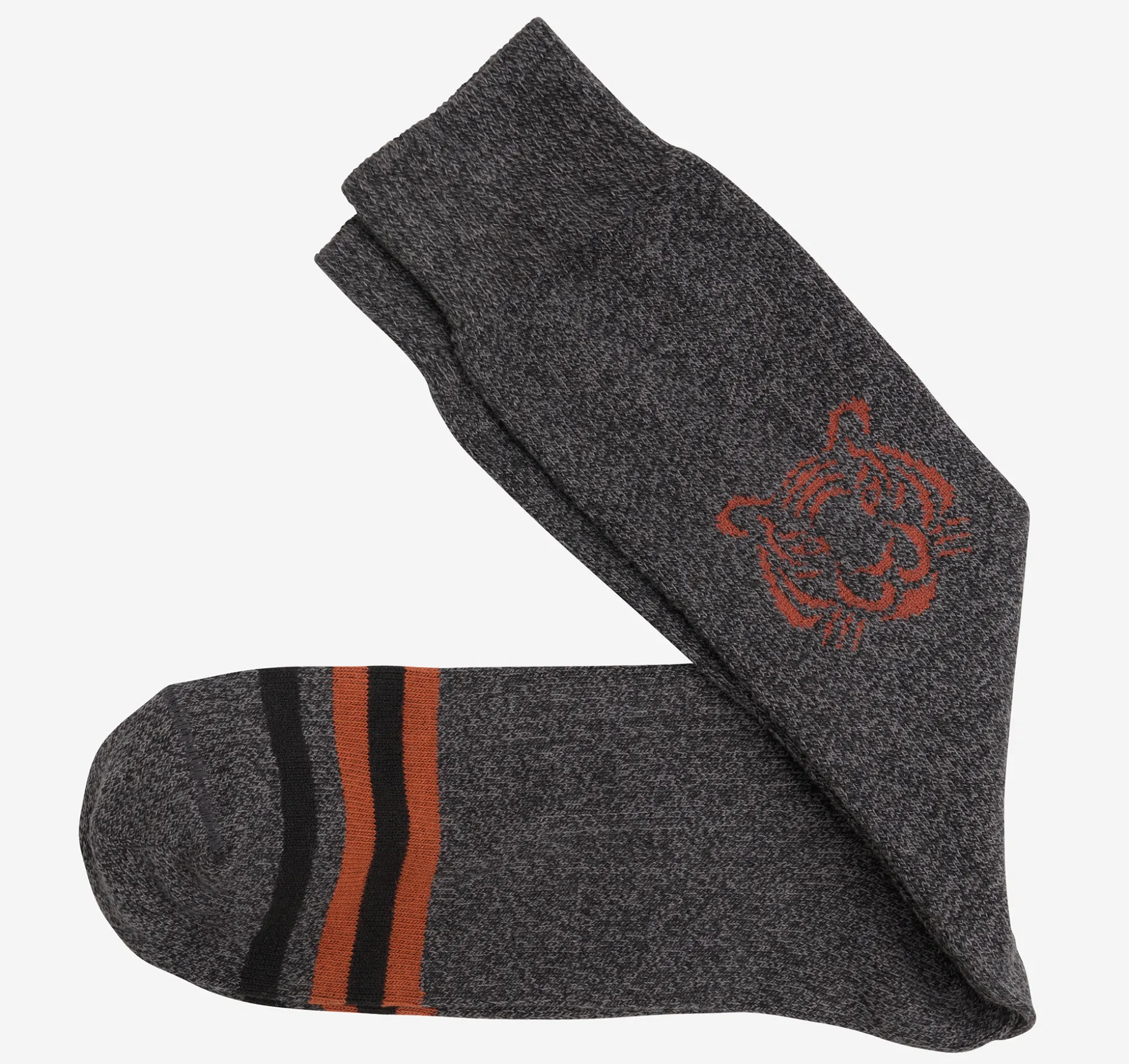Socks^Johnston & Murphy Heathered Boot Socks BlackTiger