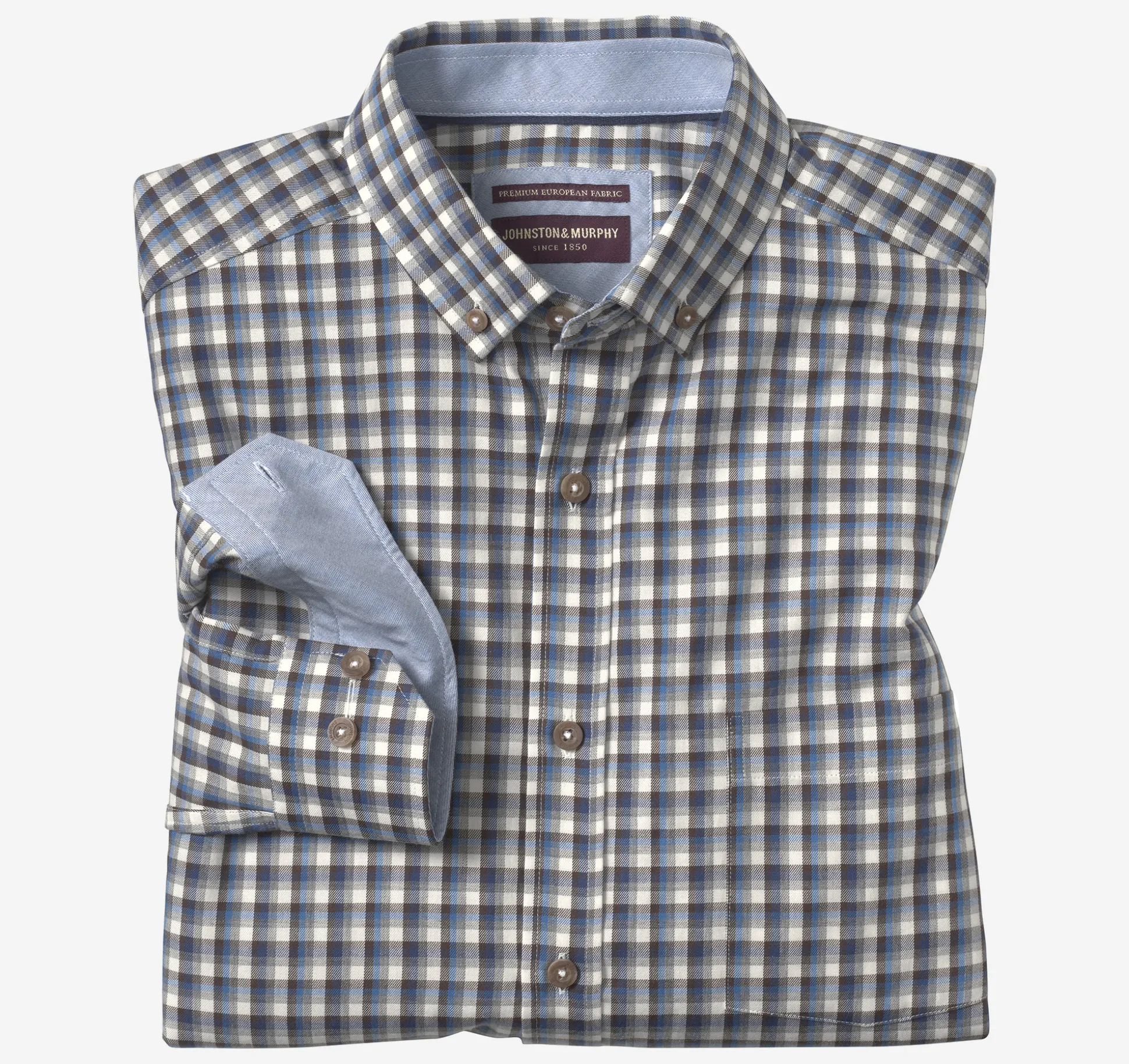 Shirts^Johnston & Murphy Heathered Shirt White/MultiTripleGrid