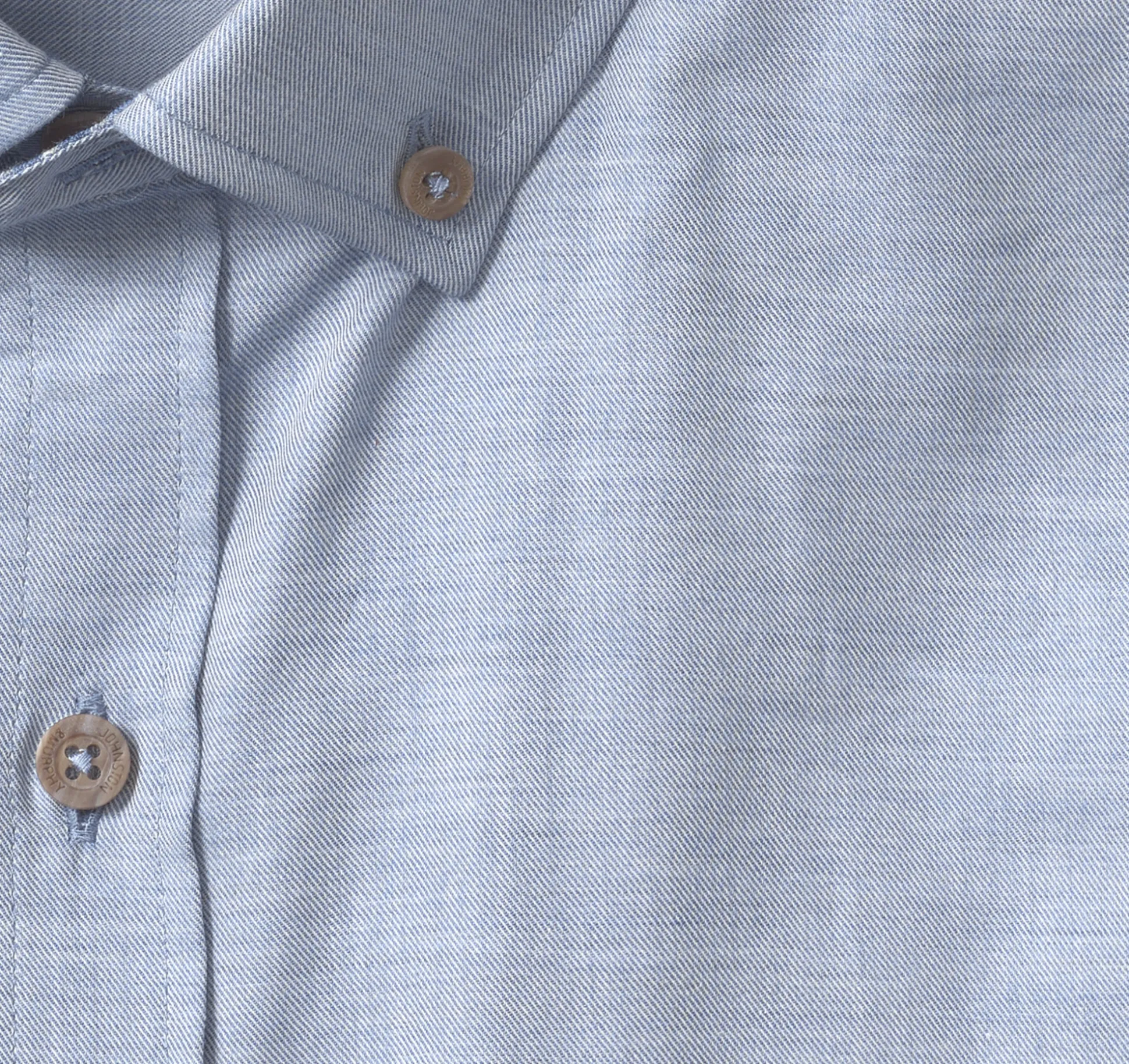 Shirts^Johnston & Murphy Heathered Shirt BlueMelangeTwill
