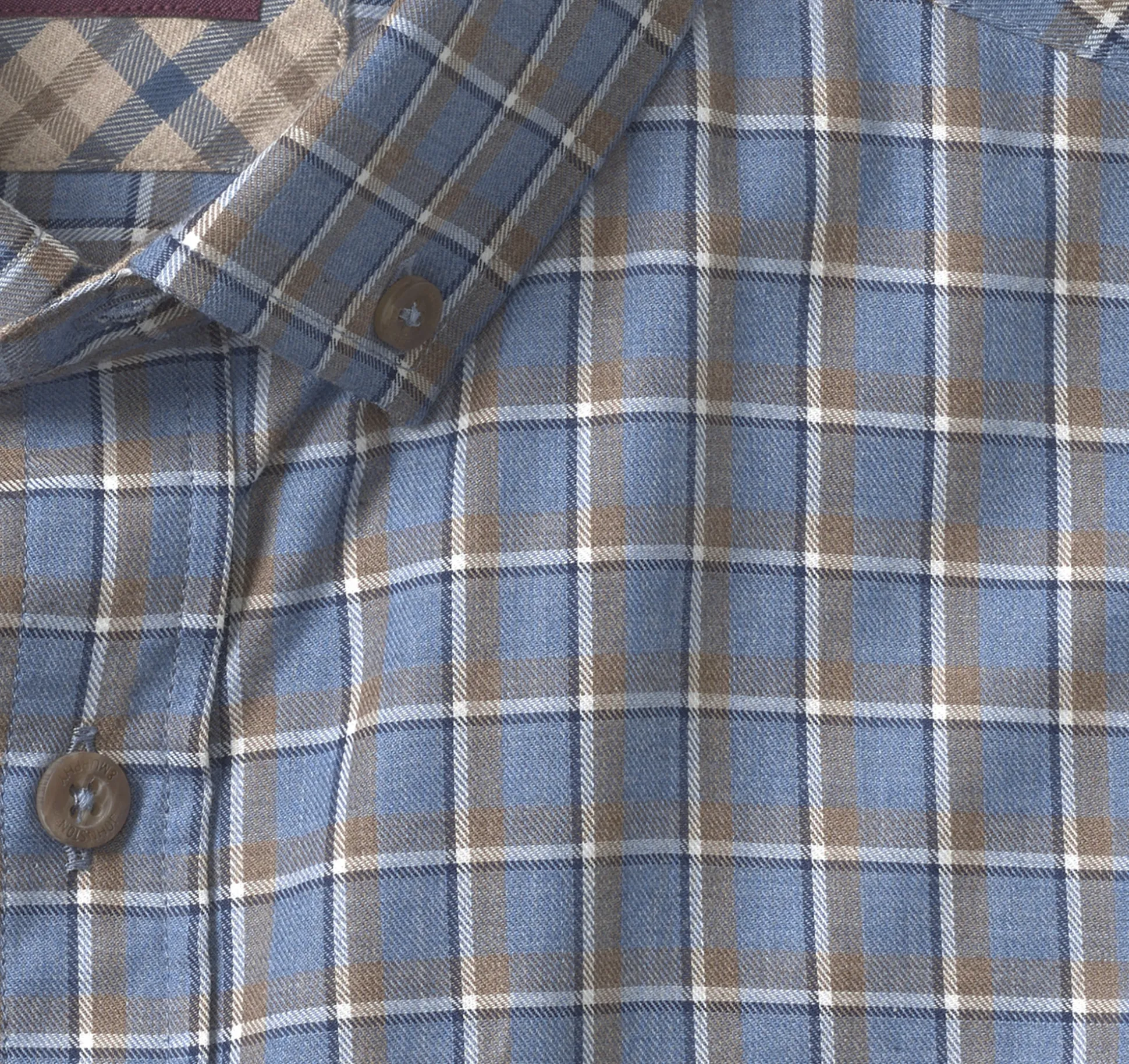 Shirts^Johnston & Murphy Heathered Shirt BlueMelangeOutlinedGrid